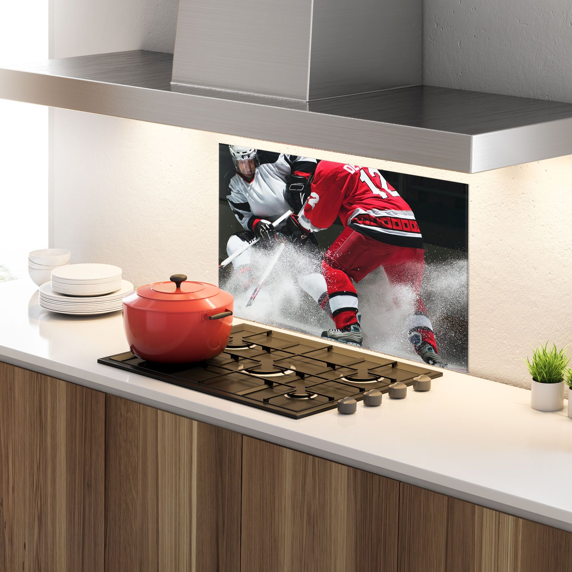 Red Hokey Player mockup 4