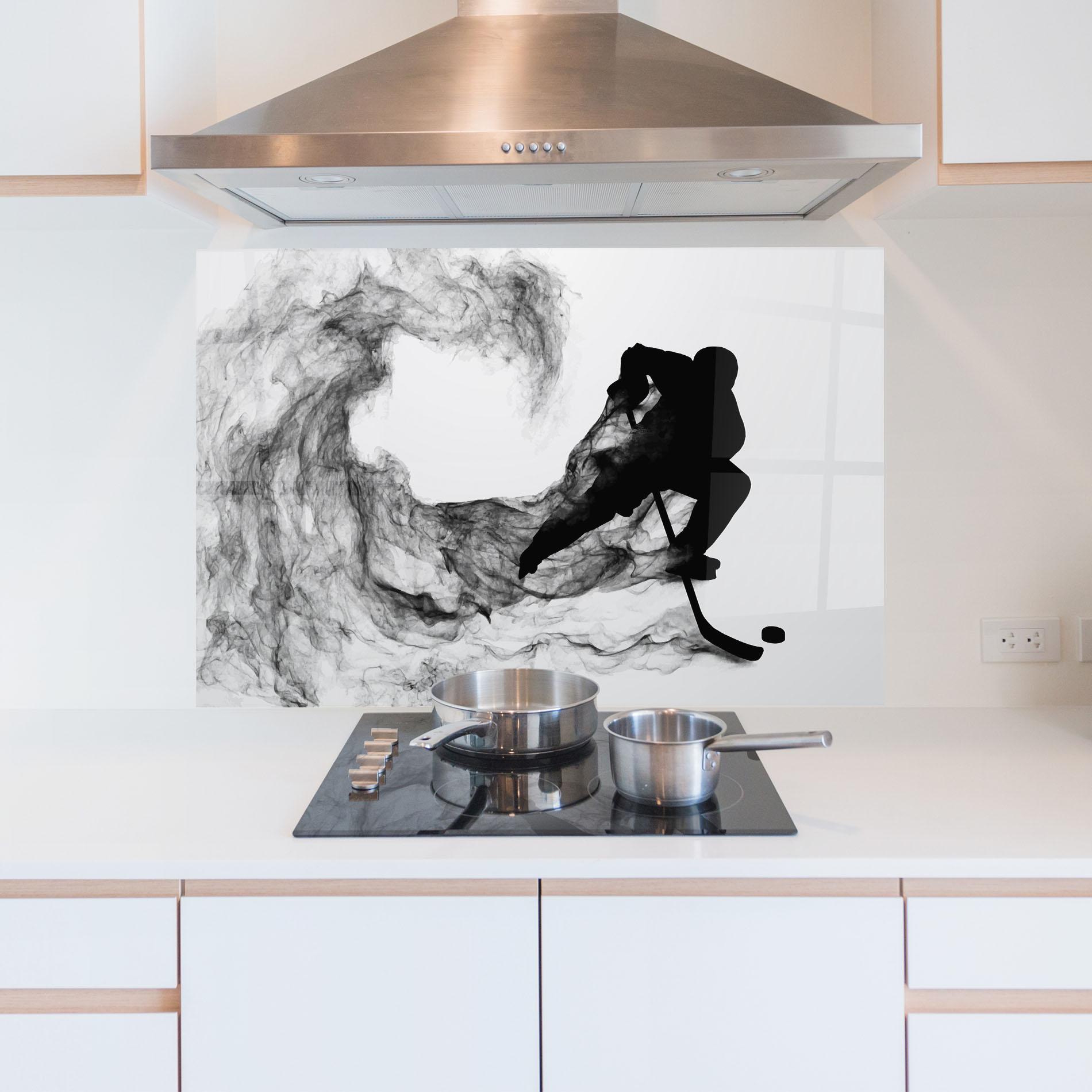 Panou Sticla Bucatarie Black Smoke Hockey mockup 5