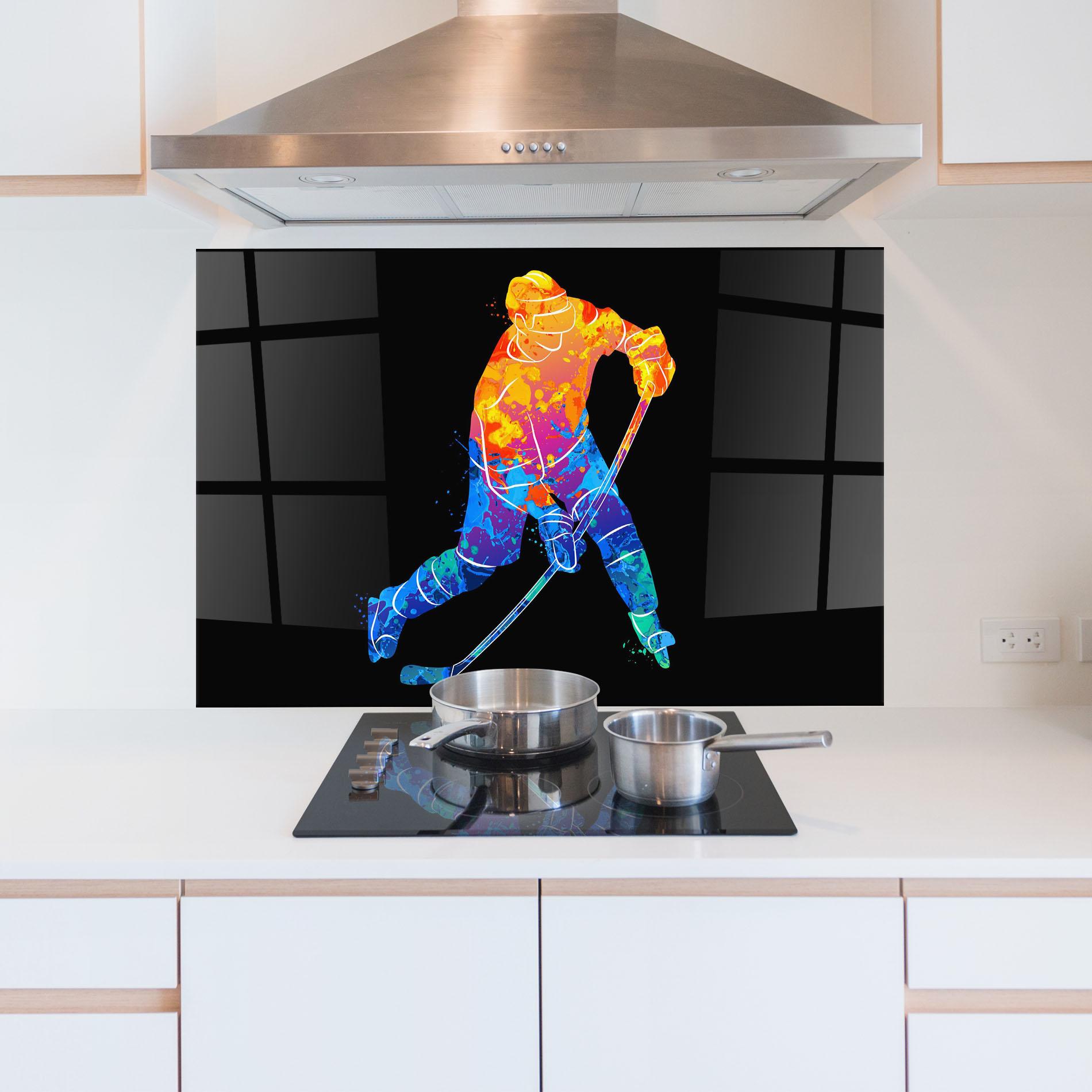 Panou Sticla Bucatarie Color Mix Hockey mockup 5