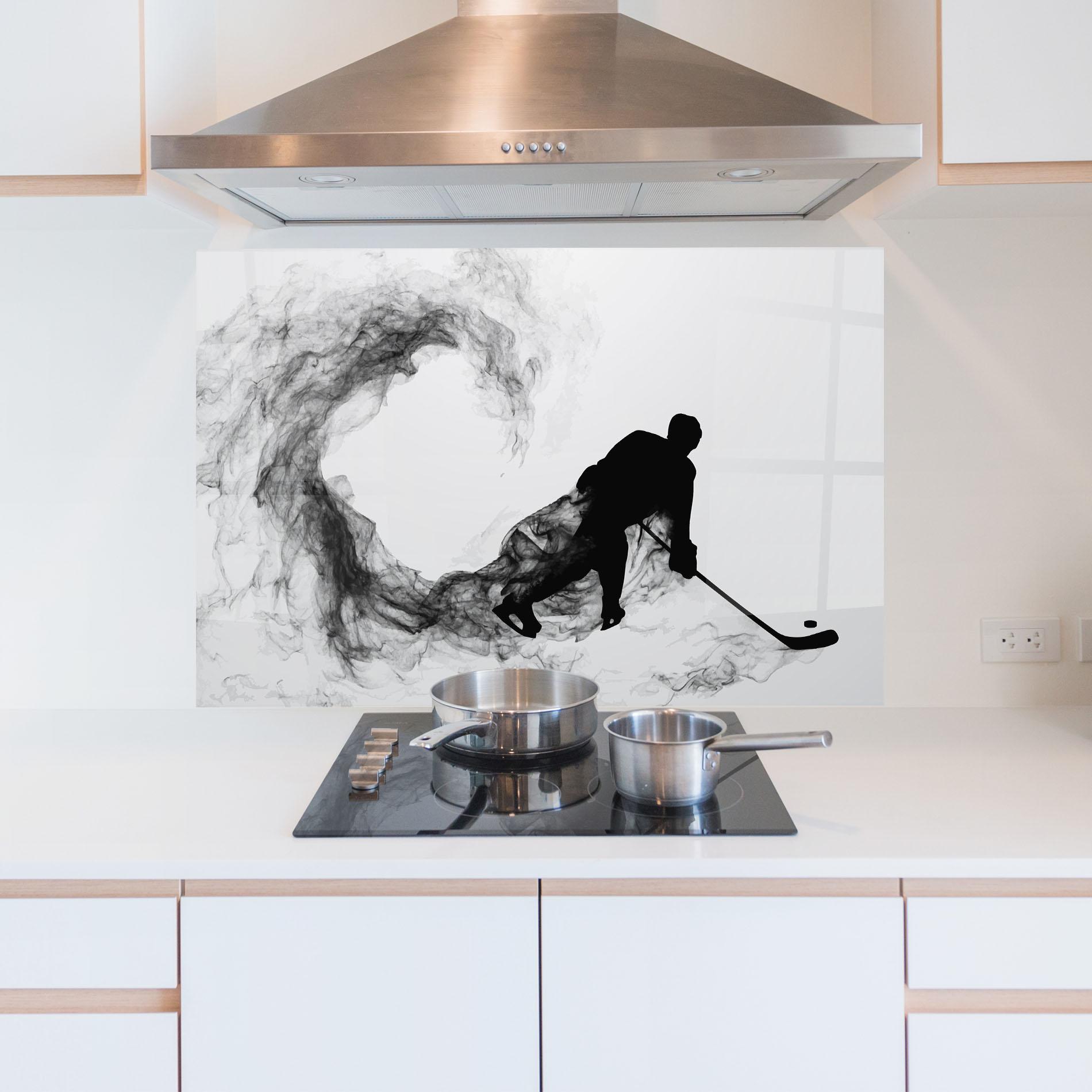 Panou Sticla Bucatarie Hockey Smoke mockup 5