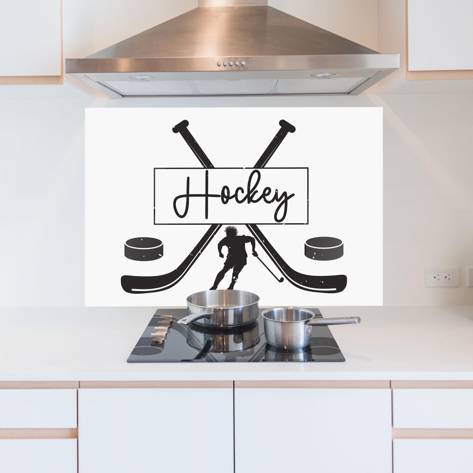 Panou Sticla Bucatarie Hockey Stick mockup 5