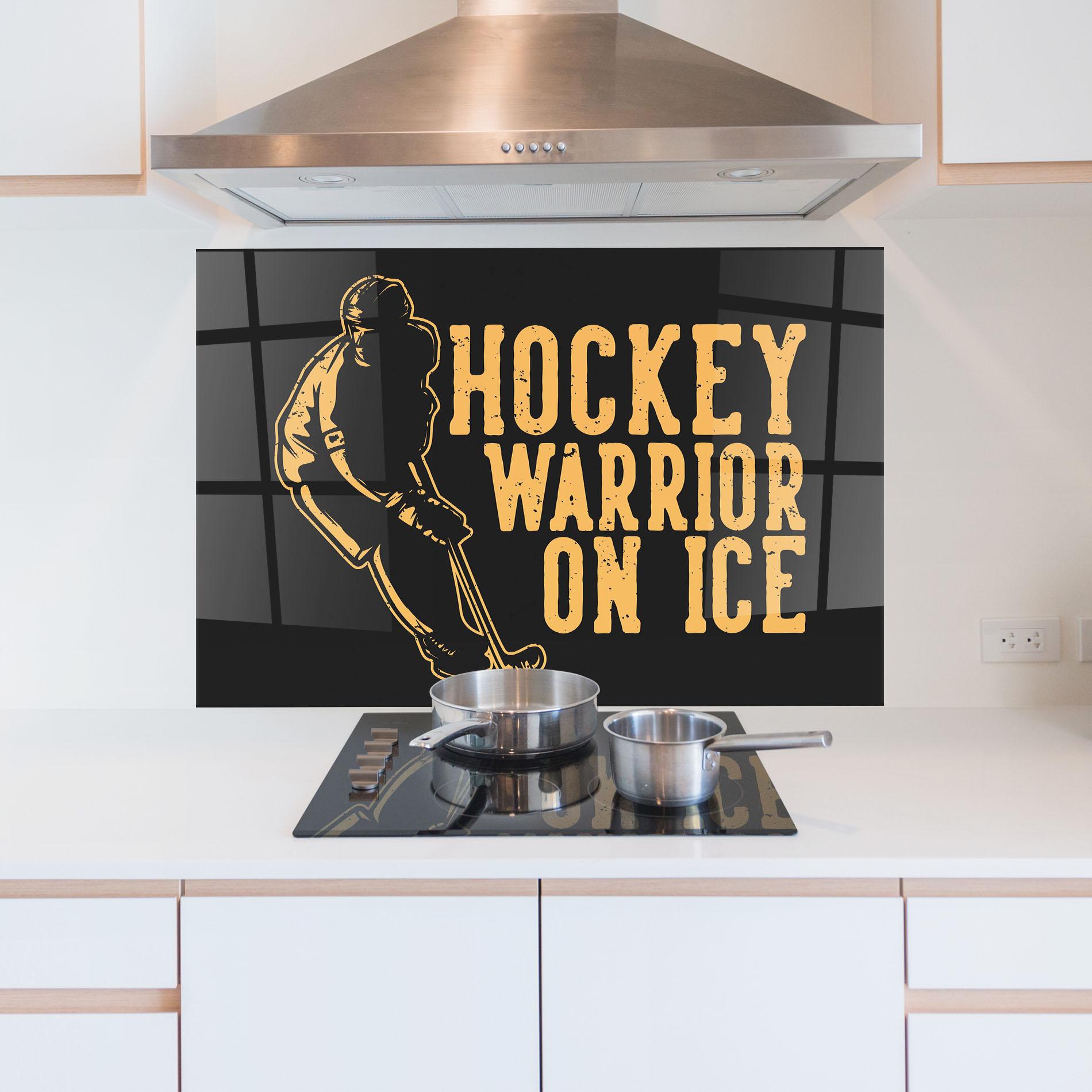 Panou Sticla Bucatarie Hockey Worrior mockup 5