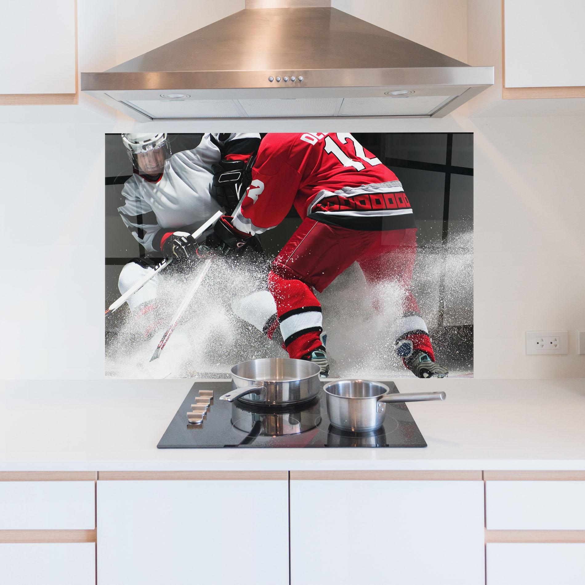 Panou Sticla Bucatarie Red Hokey Player mockup 5