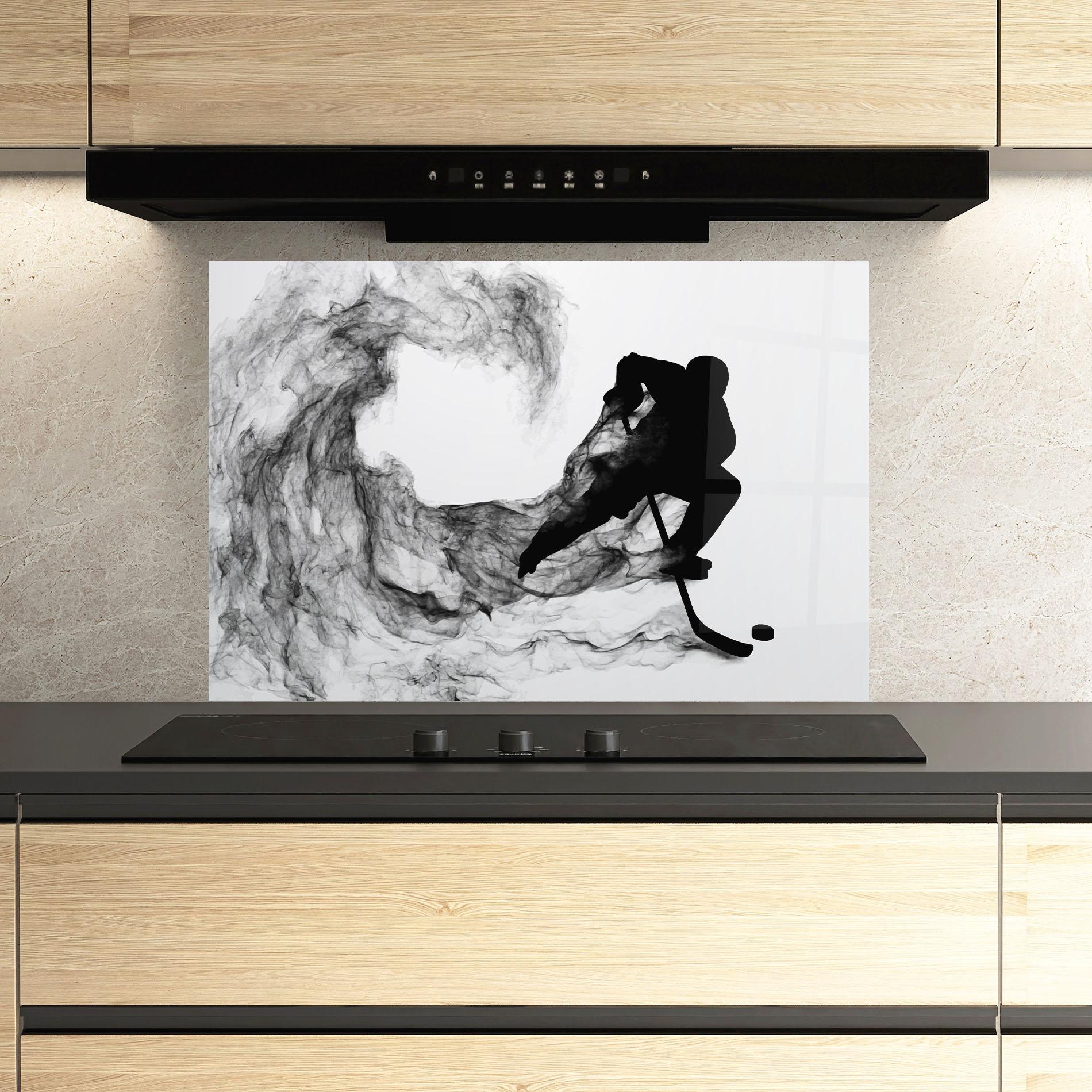 Panou Sticla Bucatarie Black Smoke Hockey mockup 3