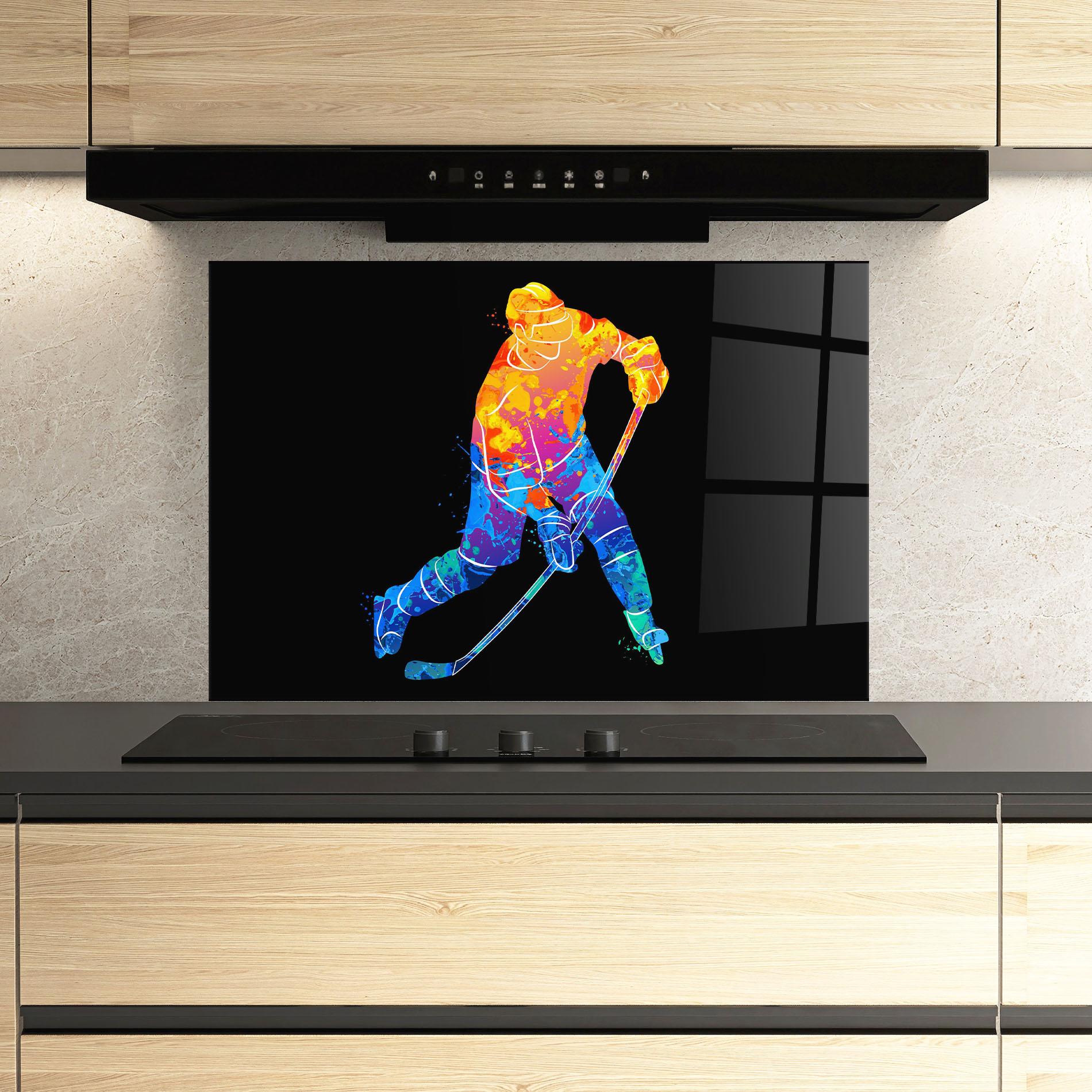 Panou Sticla Bucatarie Color Mix Hockey mockup 3