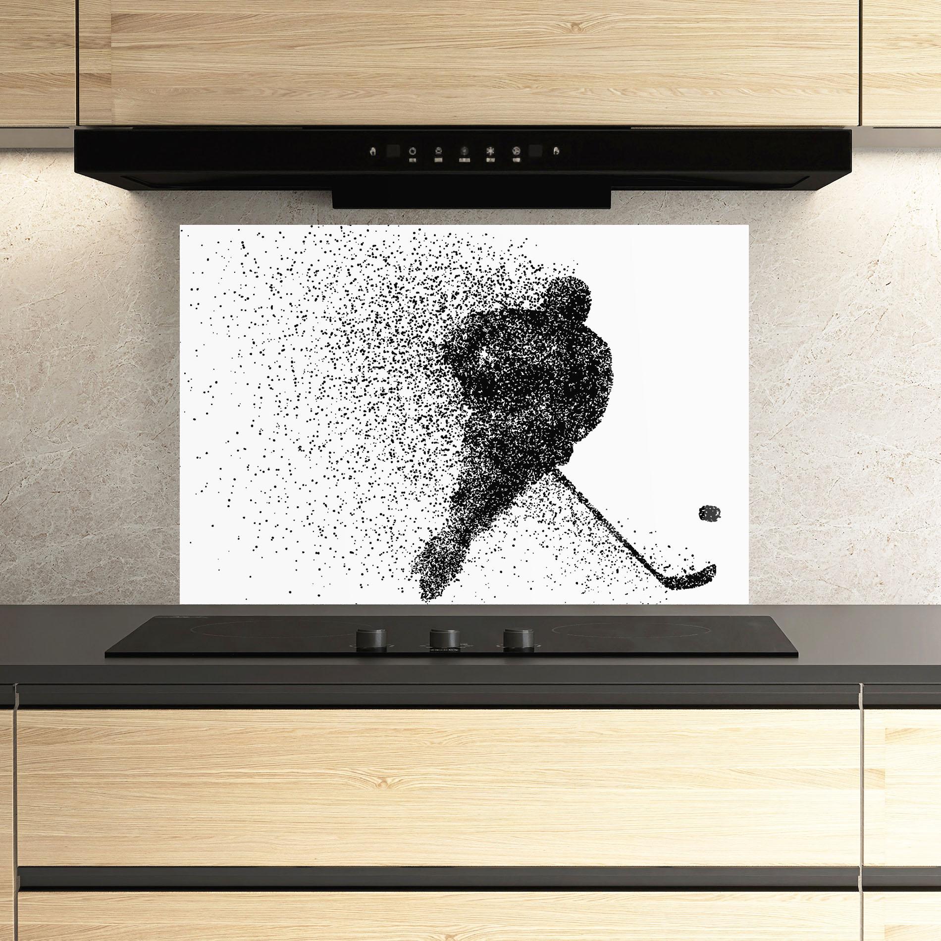 Panou Sticla Bucatarie Hockey Art mockup 3