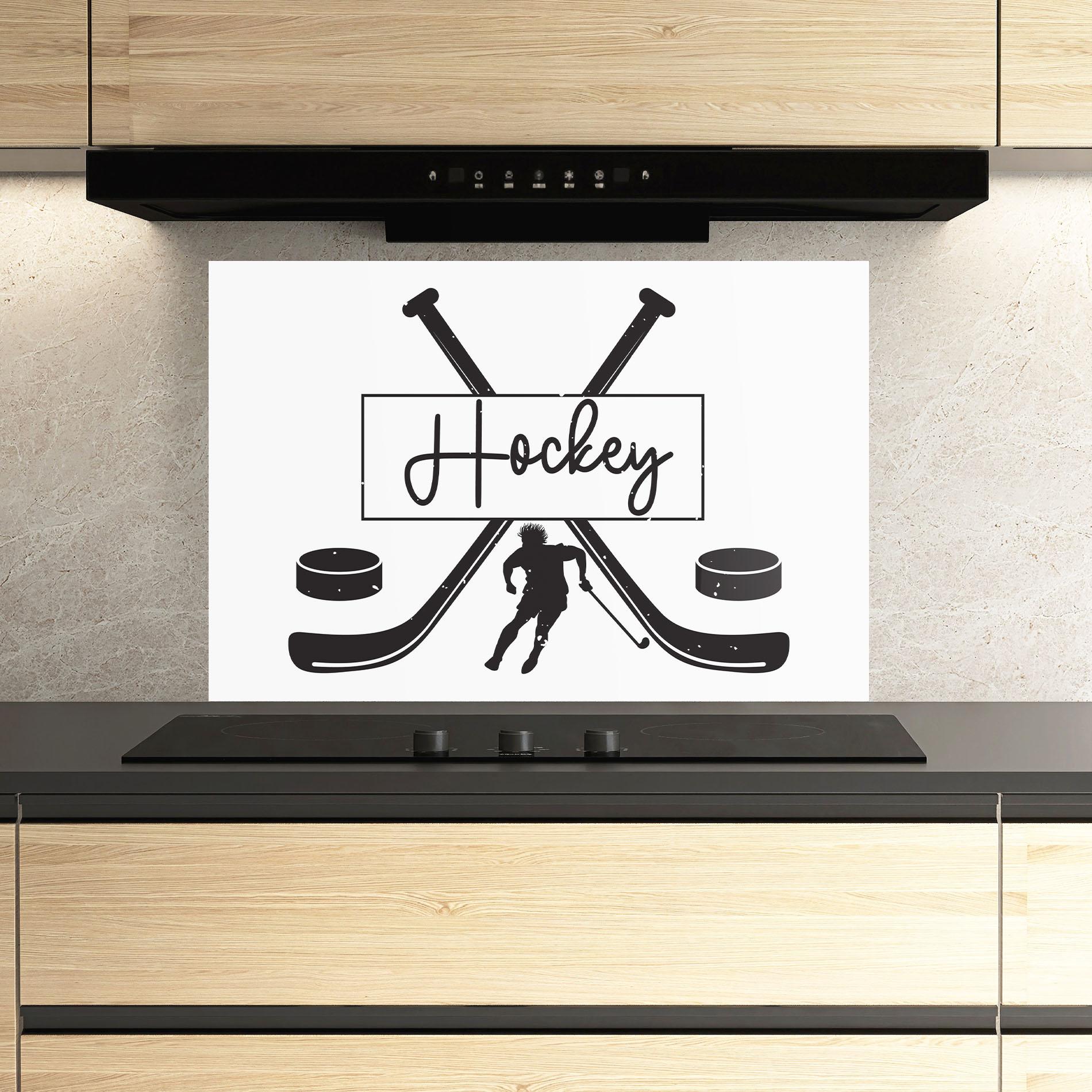 Panou Sticla Bucatarie Hockey Stick mockup 3