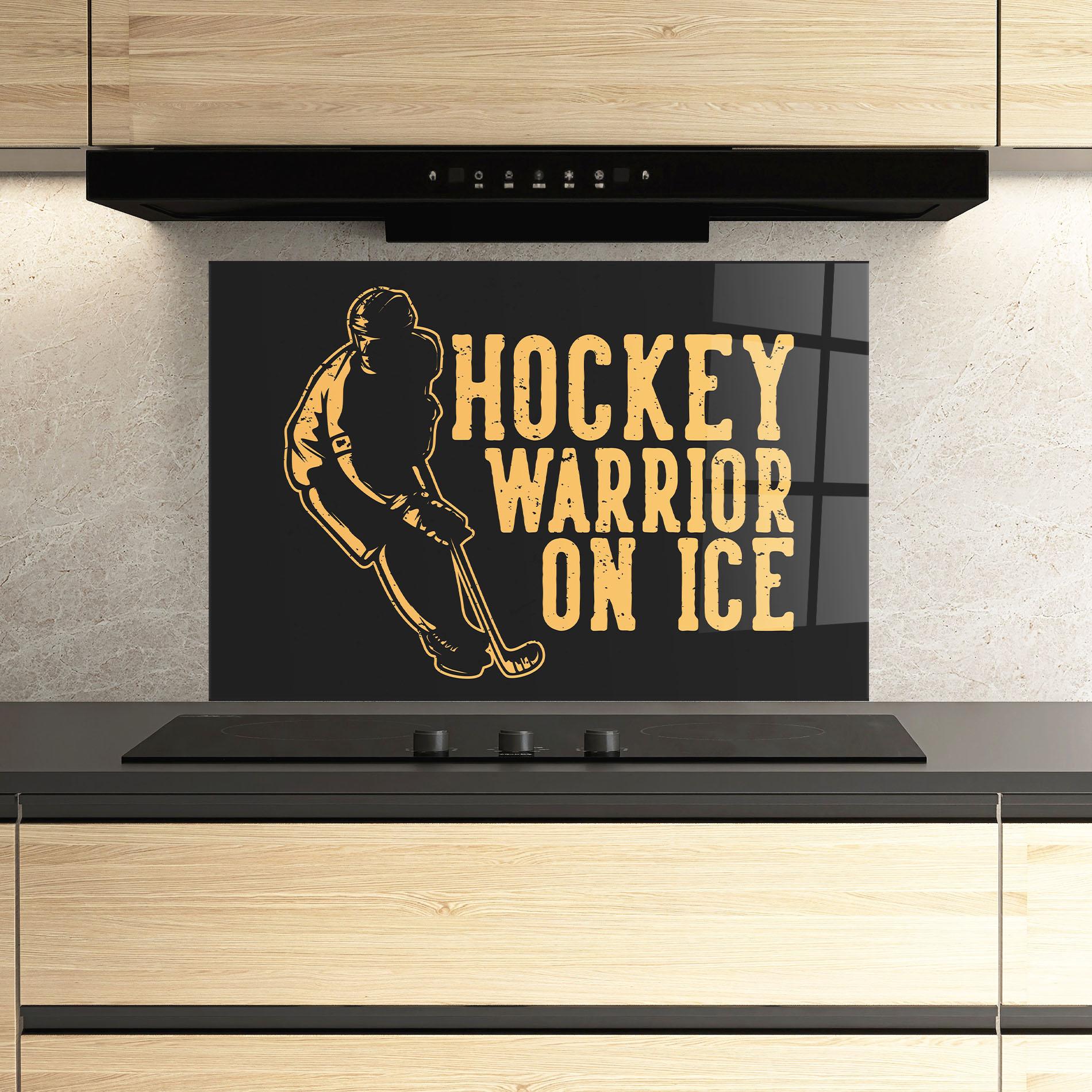 Panou Sticla Bucatarie Hockey Worrior mockup 3