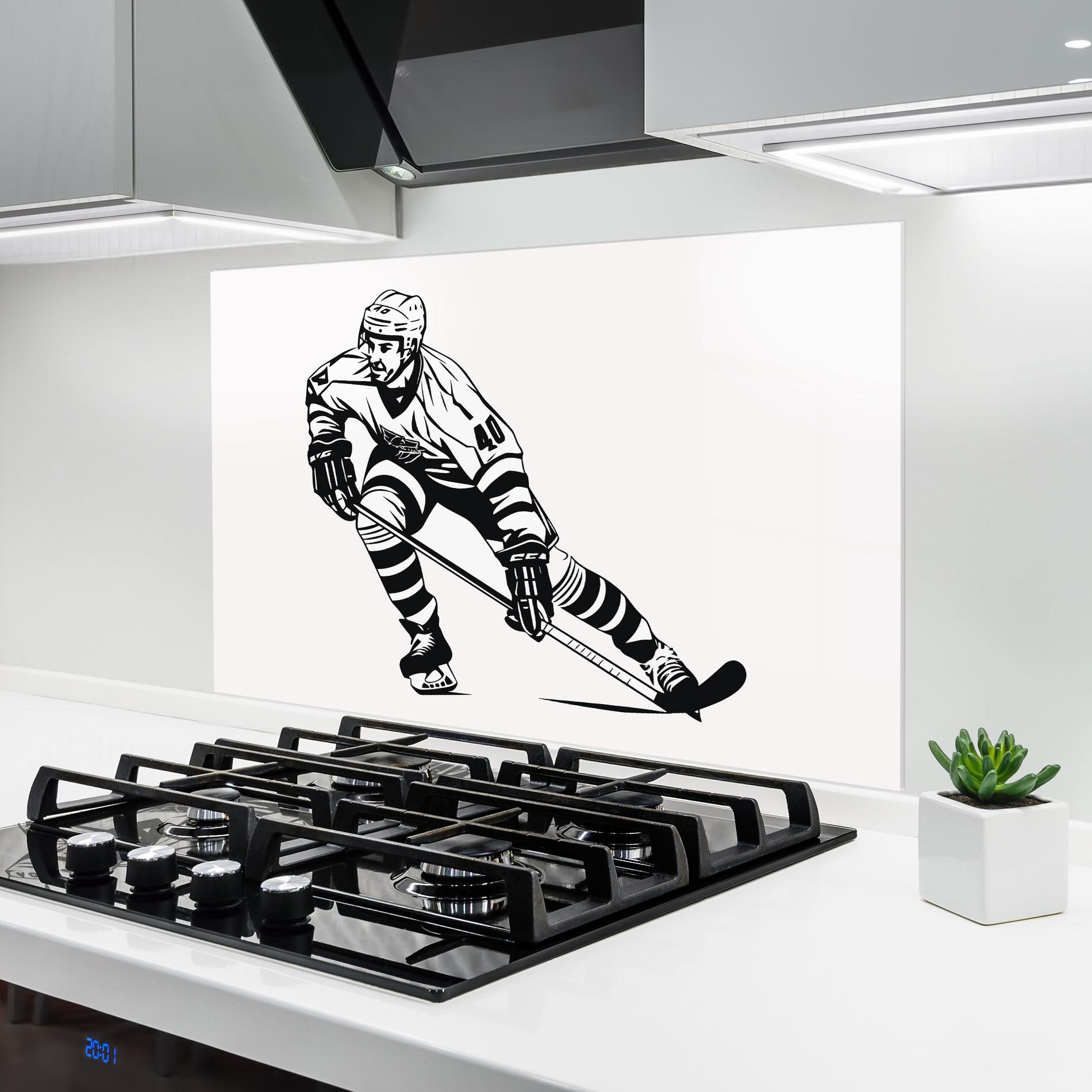 Panou Sticla Bucatarie Hockey Player mockup 6