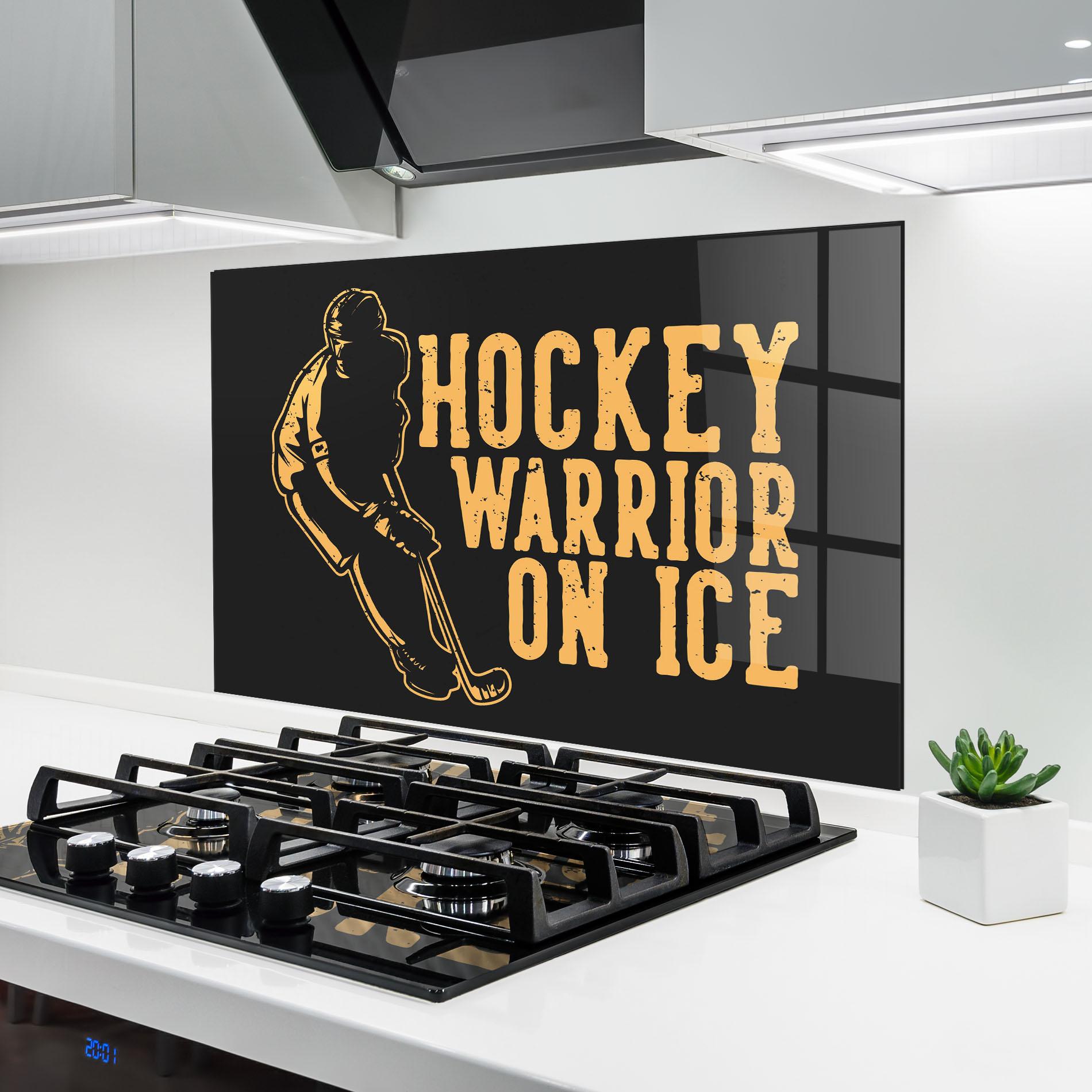 Panou Sticla Bucatarie Hockey Worrior mockup 6