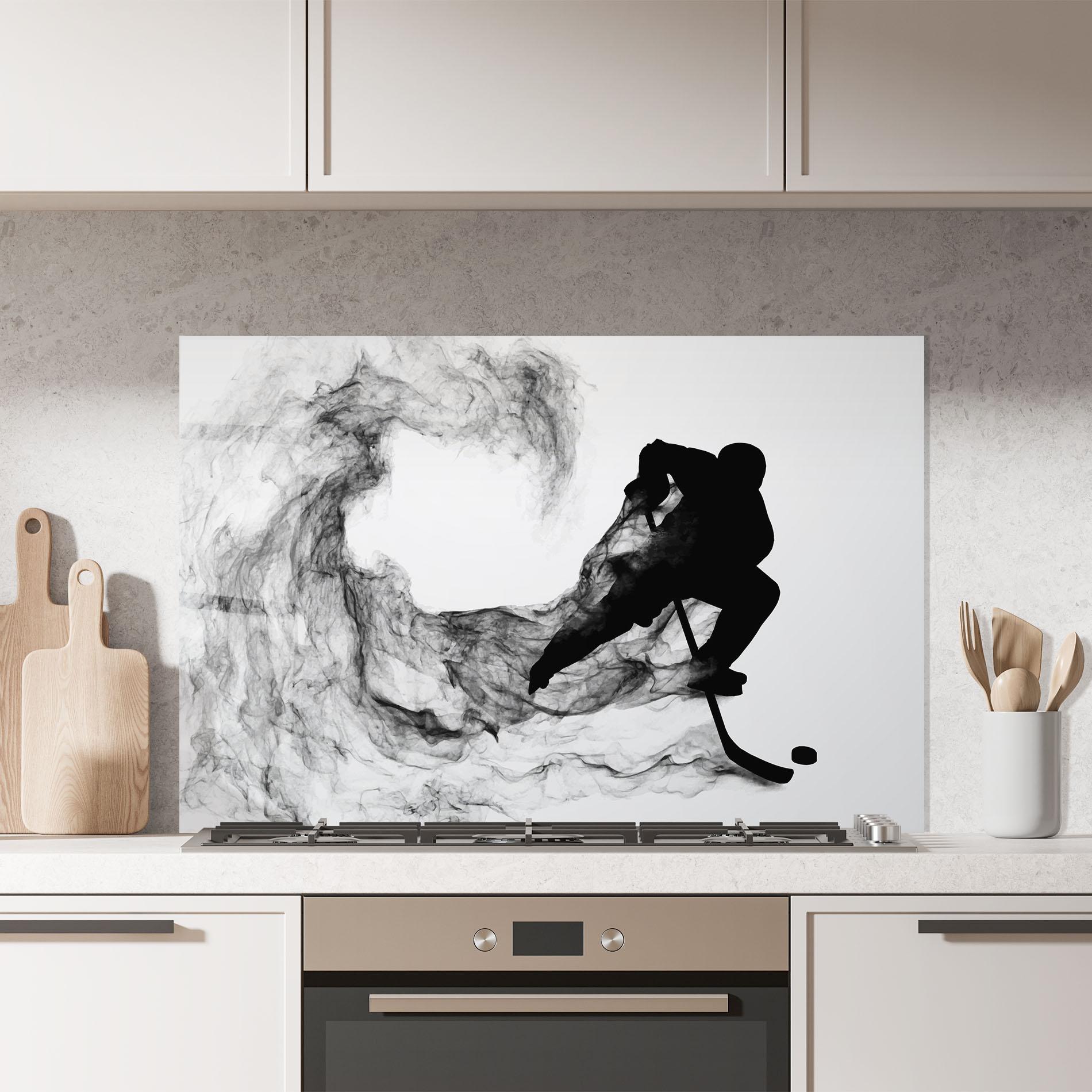 Panou Sticla Bucatarie Black Smoke Hockey mockup 7