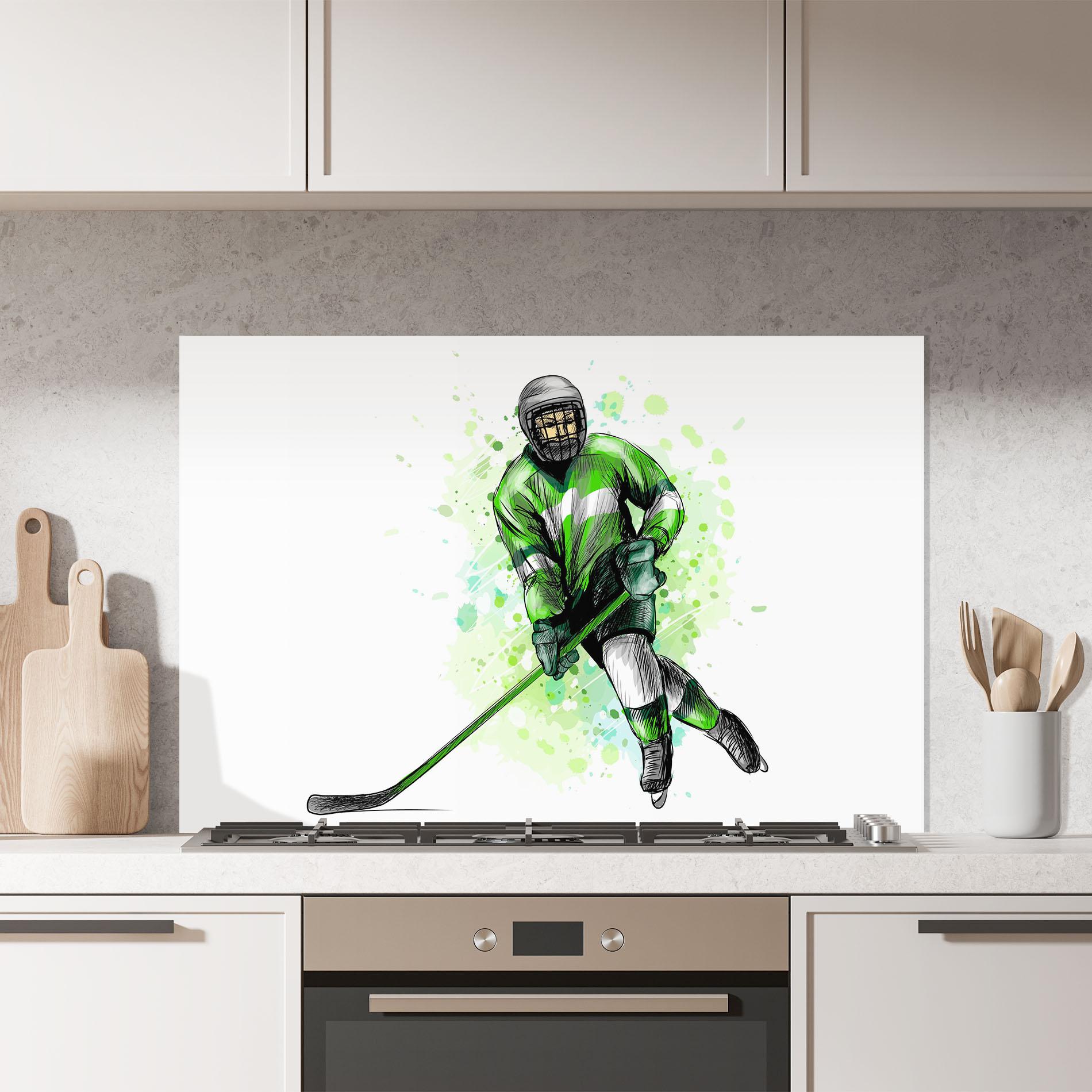 Panou Sticla Bucatarie Green Hockey mockup 7