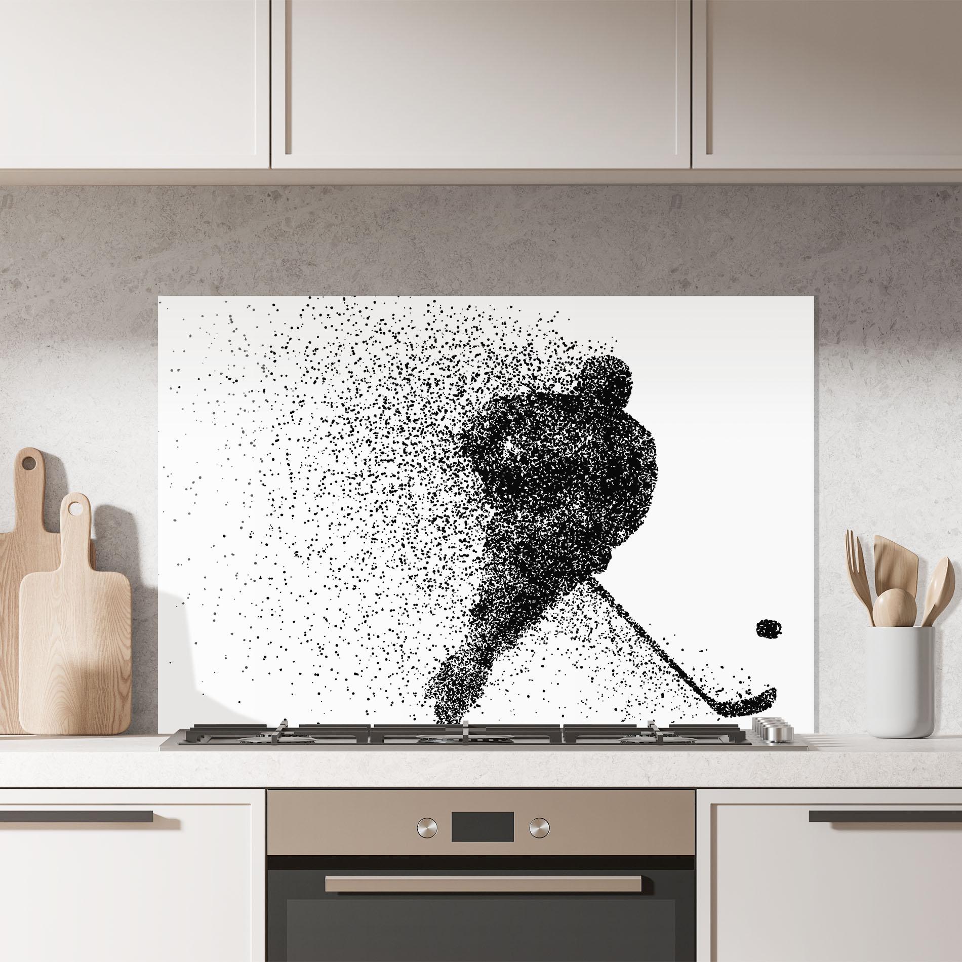 Panou Sticla Bucatarie Hockey Art mockup 7