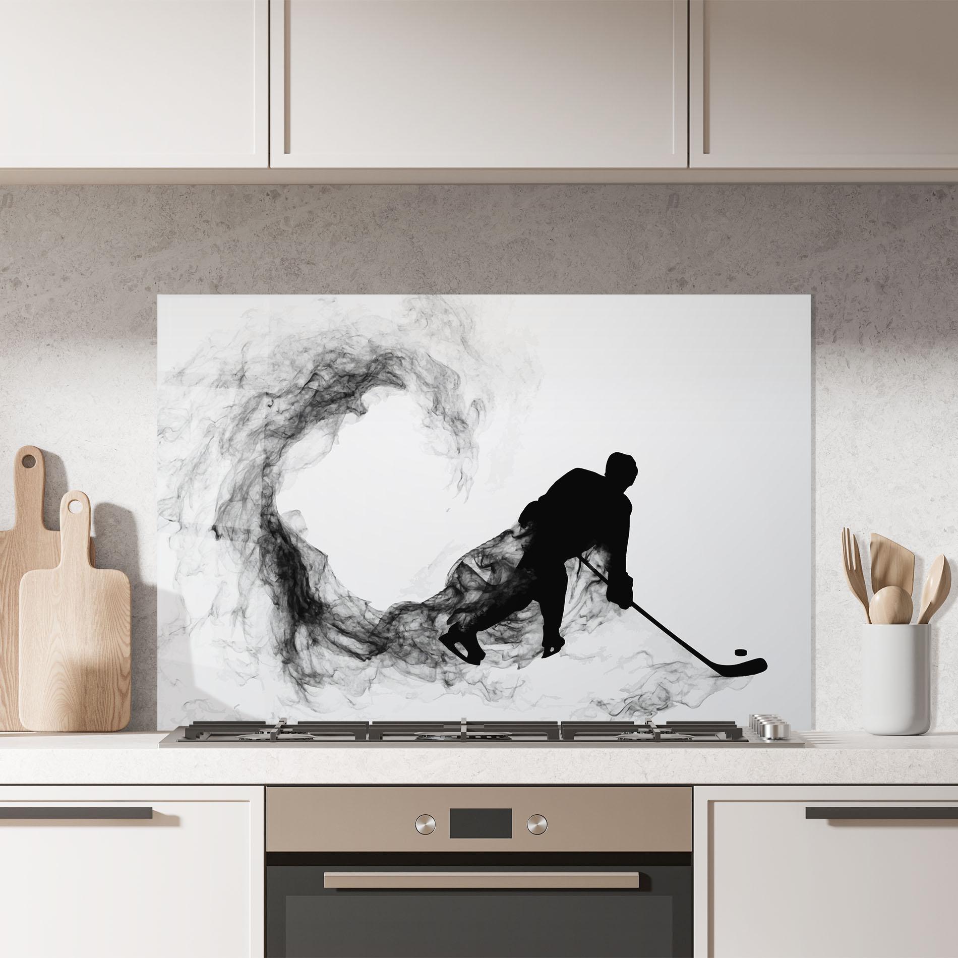 Panou Sticla Bucatarie Hockey Smoke mockup 7