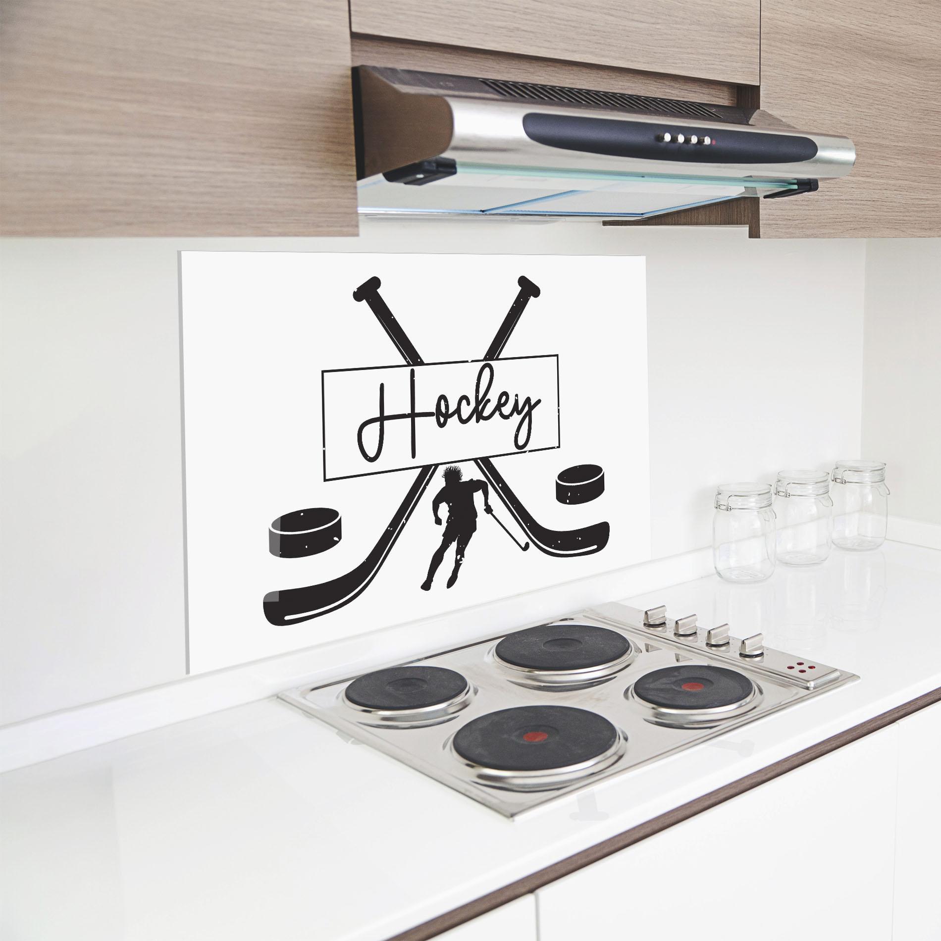 Panou Sticla Bucatarie Hockey Stick mockup 8