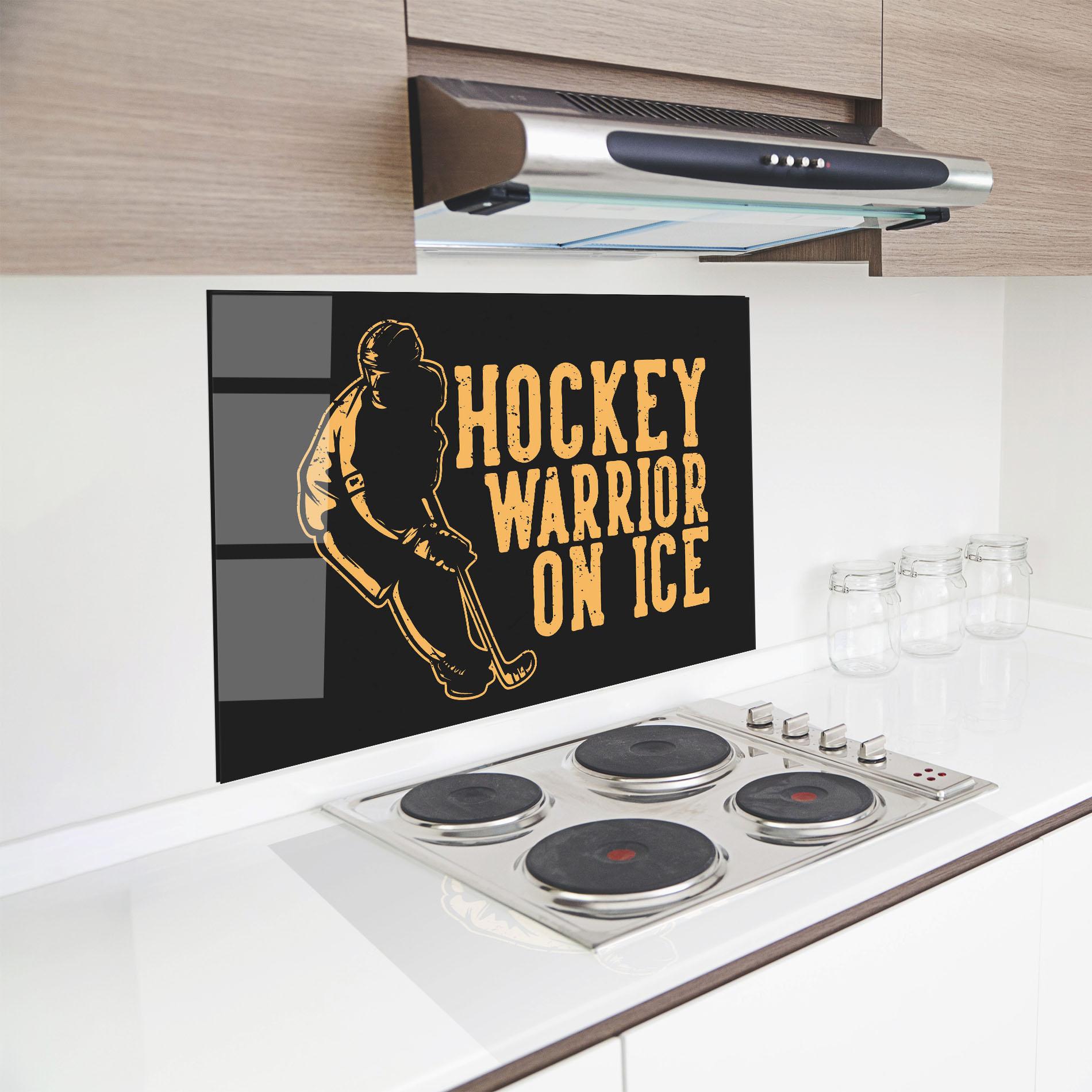 Panou Sticla Bucatarie Hockey Worrior mockup 8