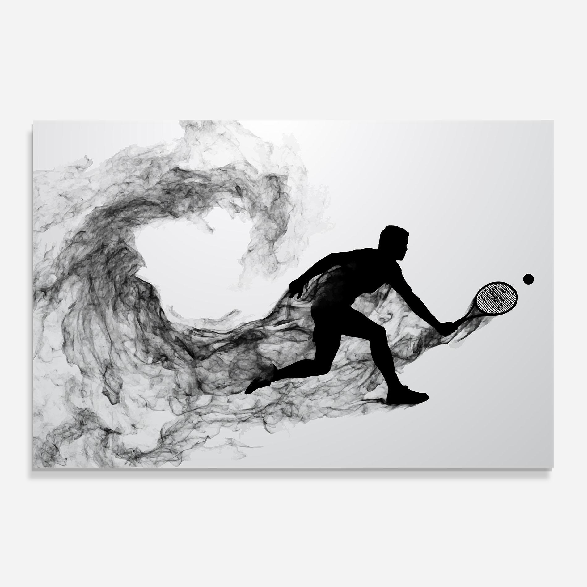Panou Sticla Bucatarie Black Smoke Tennis mockup 0