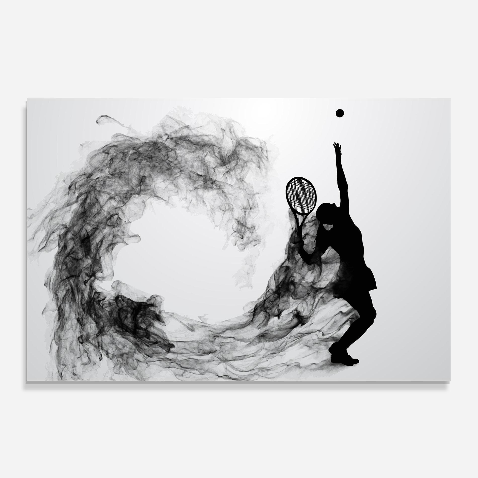 Panou Sticla Bucatarie Black Tennis Smoke mockup 0