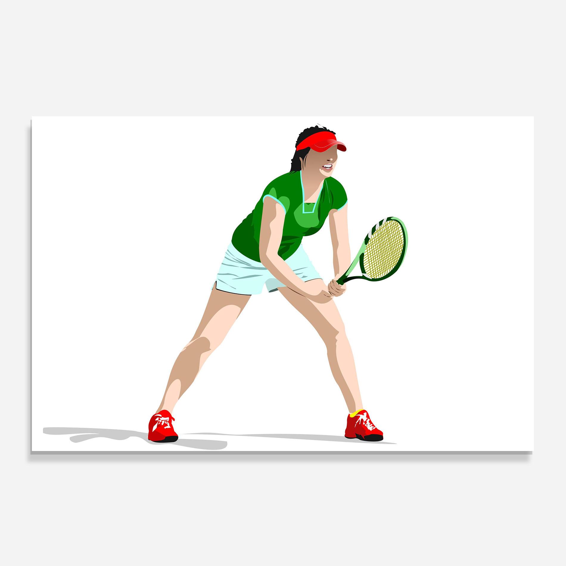 Panou Sticla Bucatarie Green Tennis Racket mockup 0