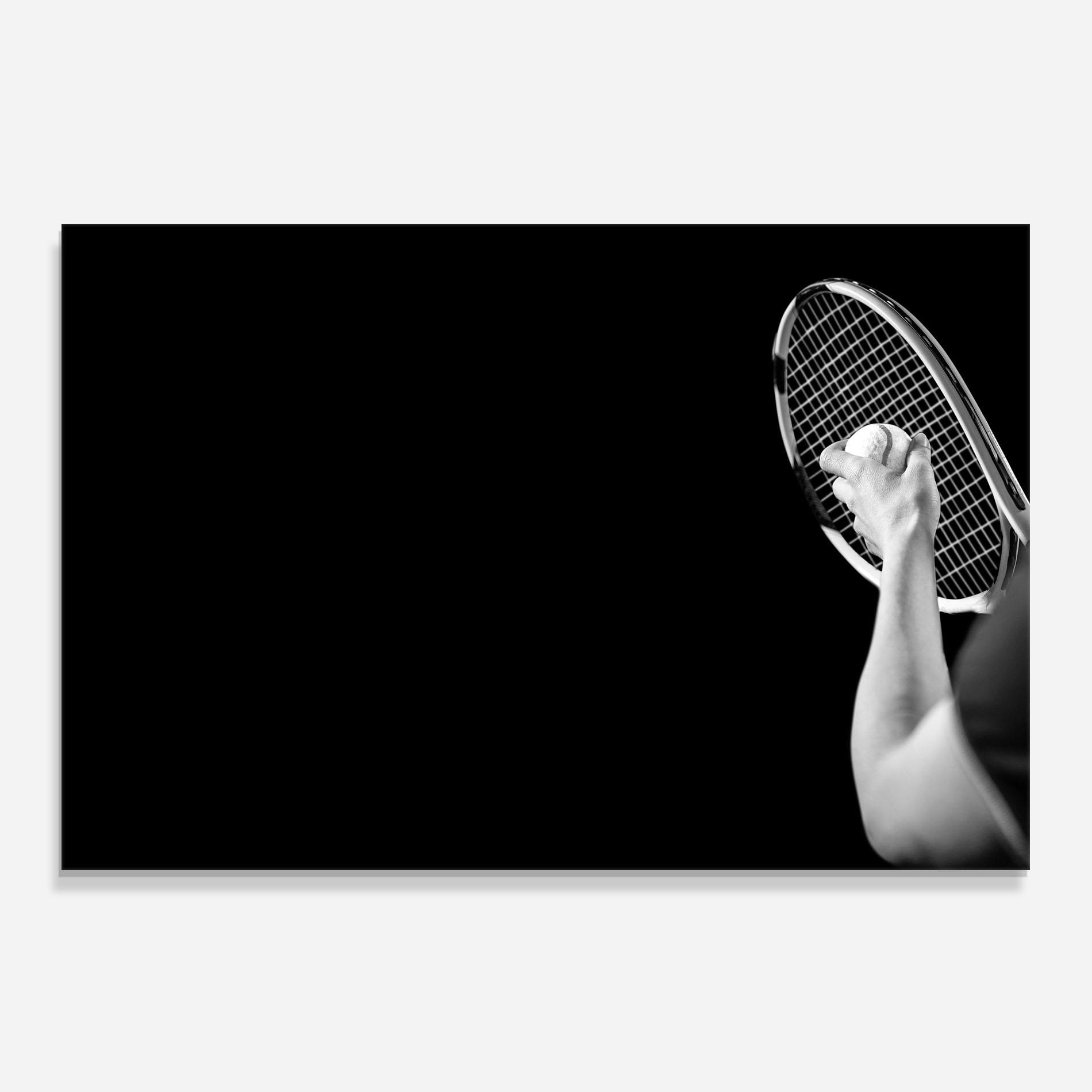 Panou Sticla Bucatarie Grey Tennis Racket mockup 0