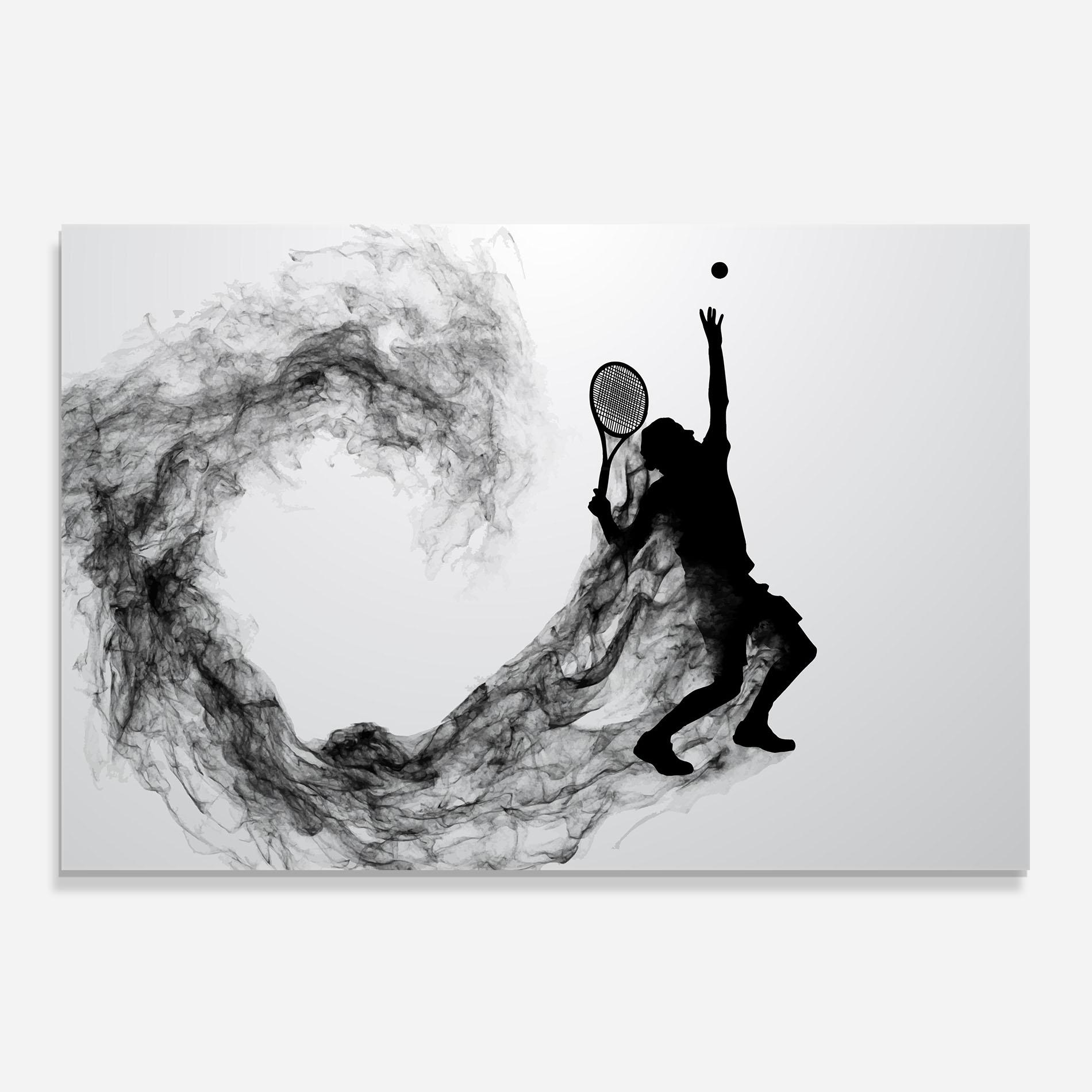 Panou Sticla Bucatarie Tennis Black Smoke mockup 0