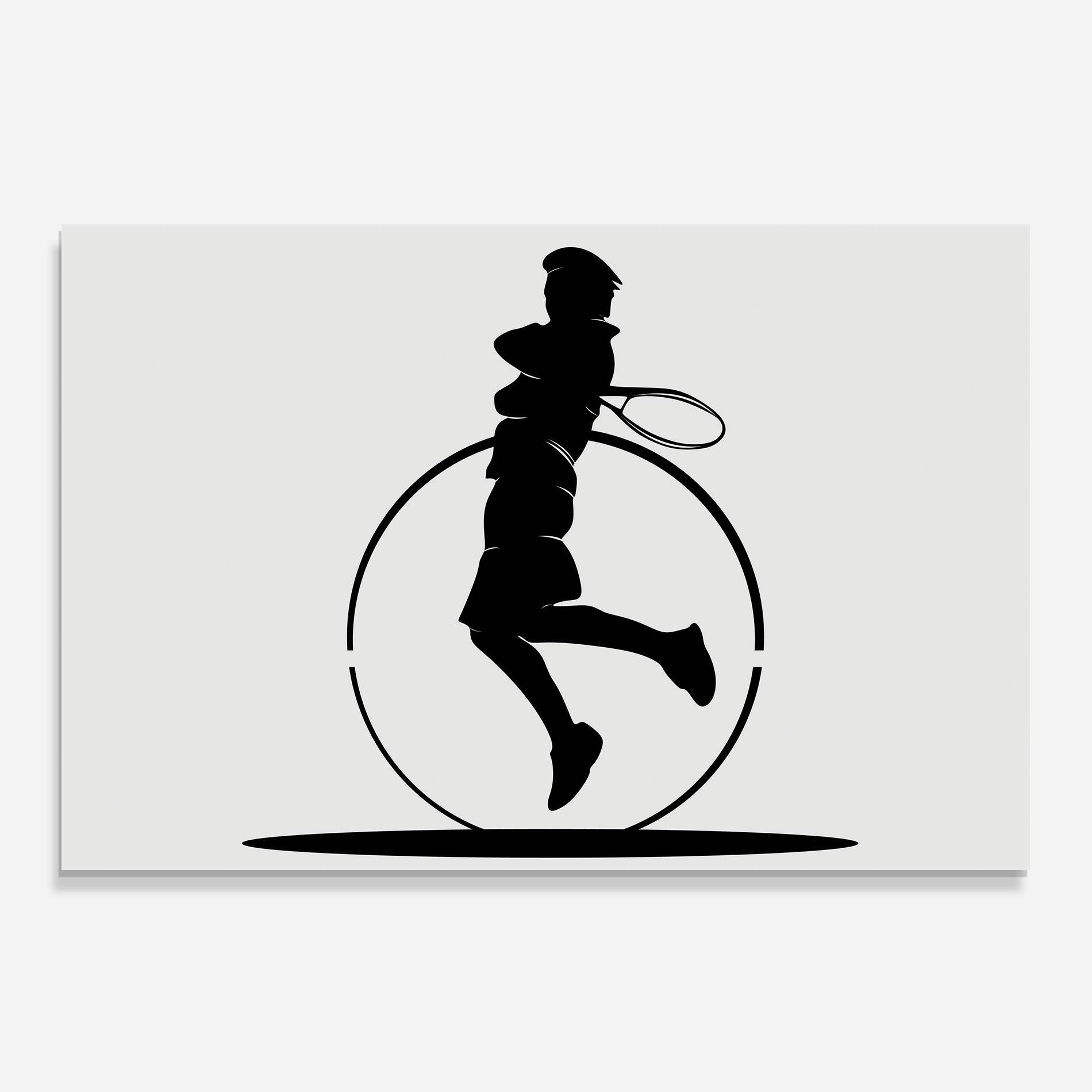 Panou Sticla Bucatarie Tennis Circle Black mockup 0