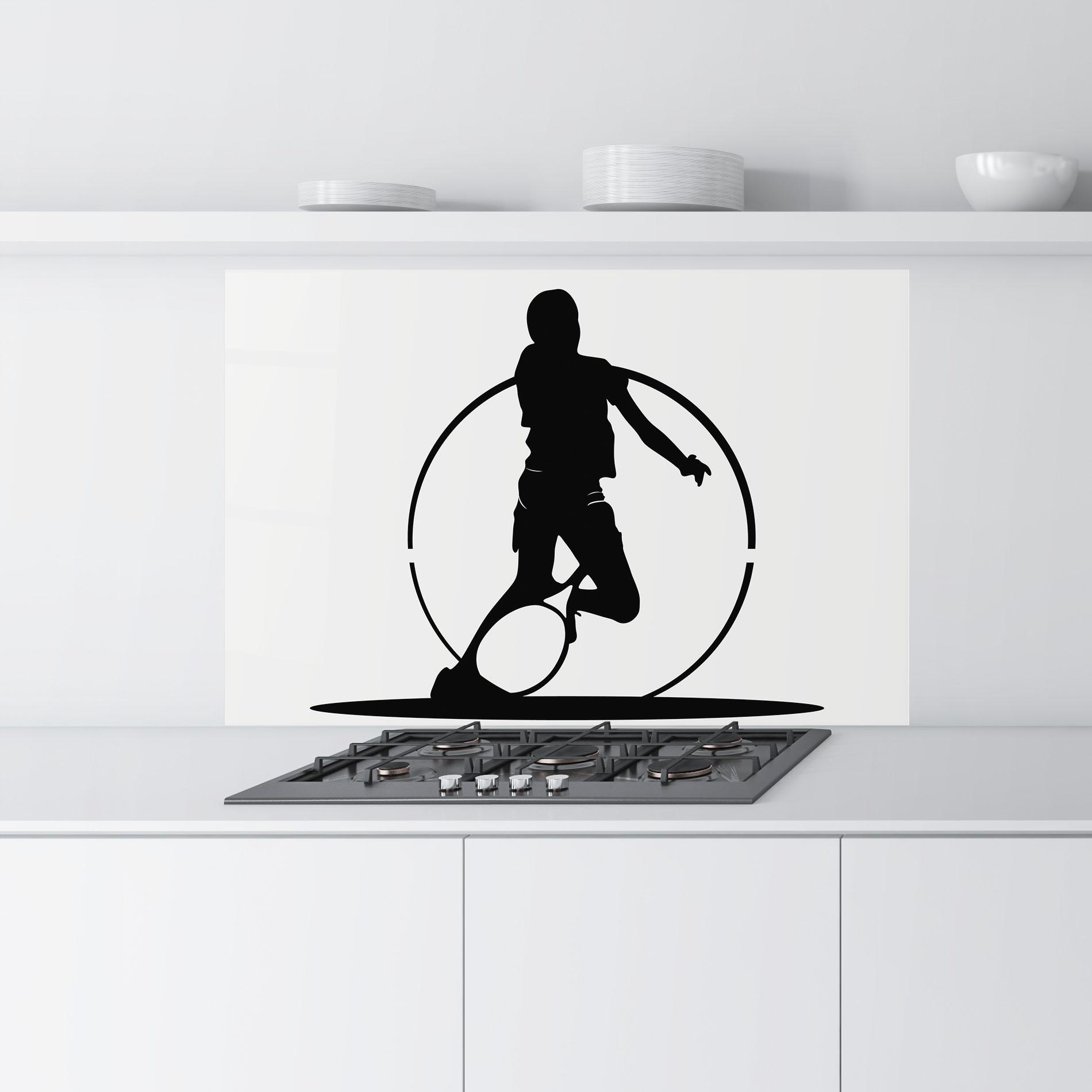 Panou Sticla Bucatarie Black Tennis Circle mockup 9