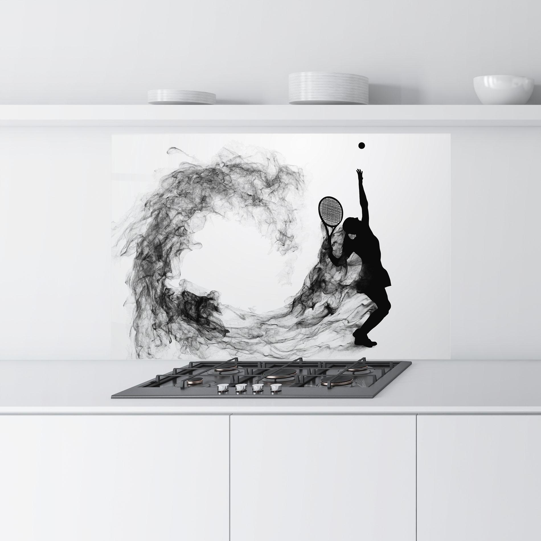 Panou Sticla Bucatarie Black Tennis Smoke mockup 9