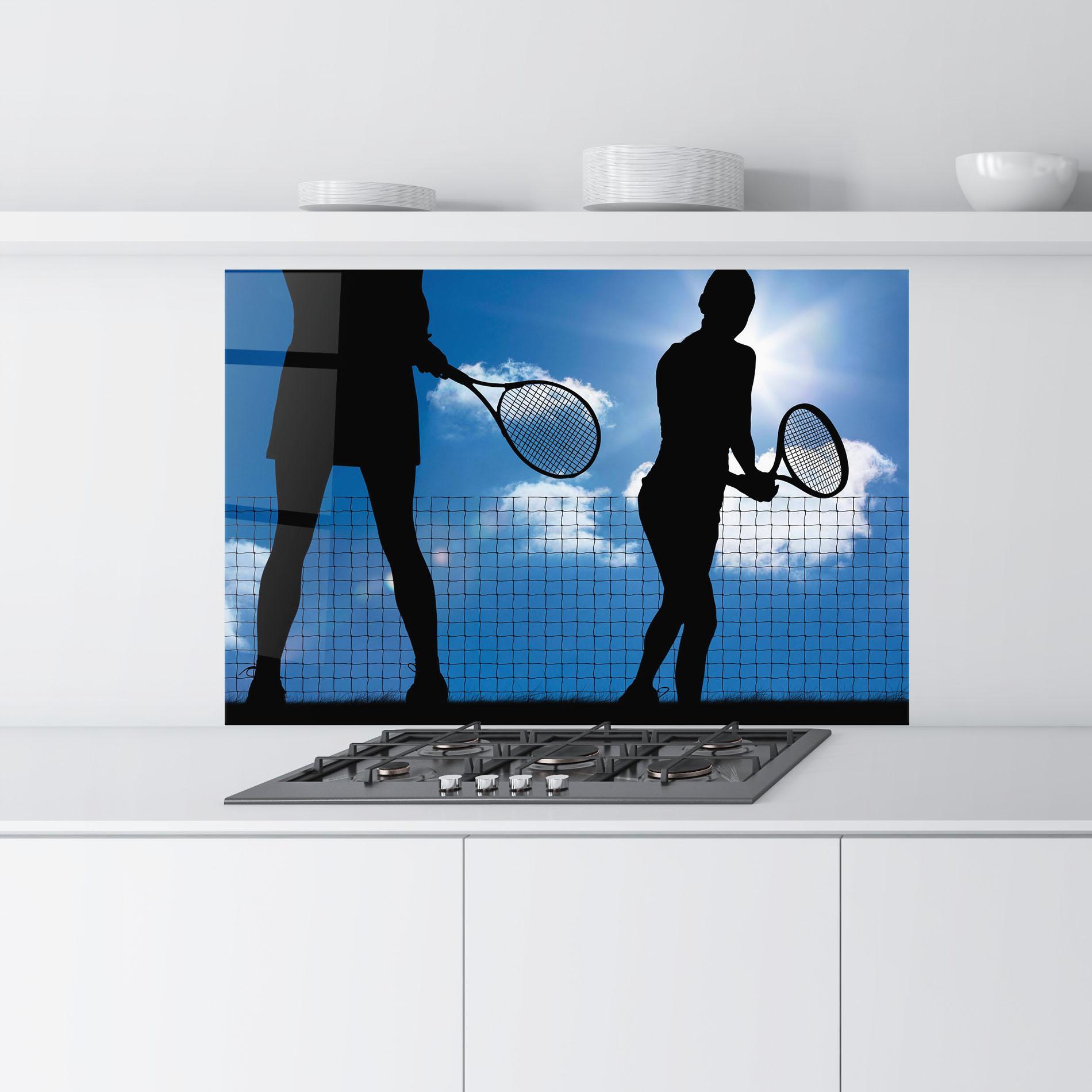 Panou Sticla Bucatarie Blue Sky Tennis mockup 9
