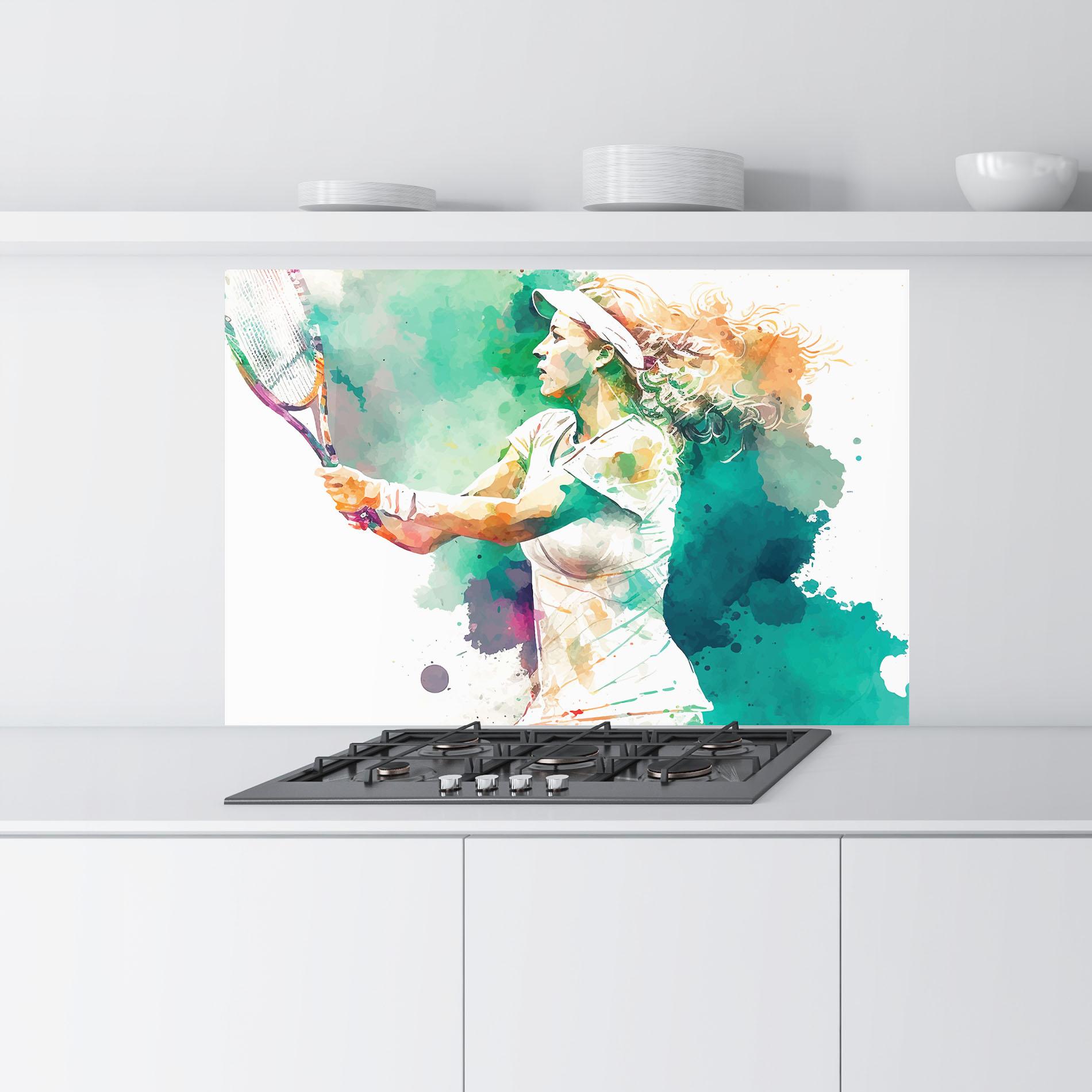 Panou Sticla Bucatarie Green Art Tennis mockup 9