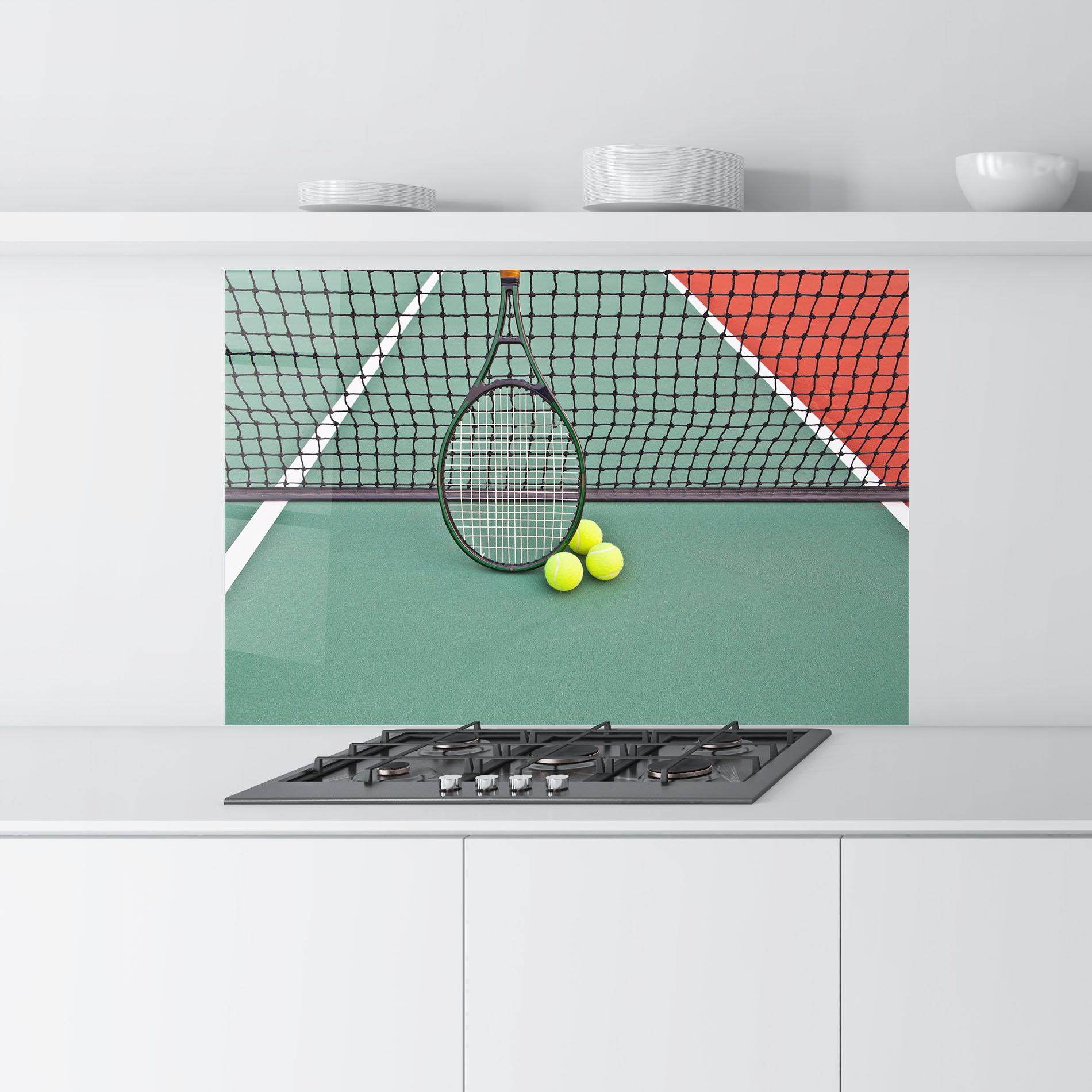 Panou Sticla Bucatarie Tennis Field mockup 9