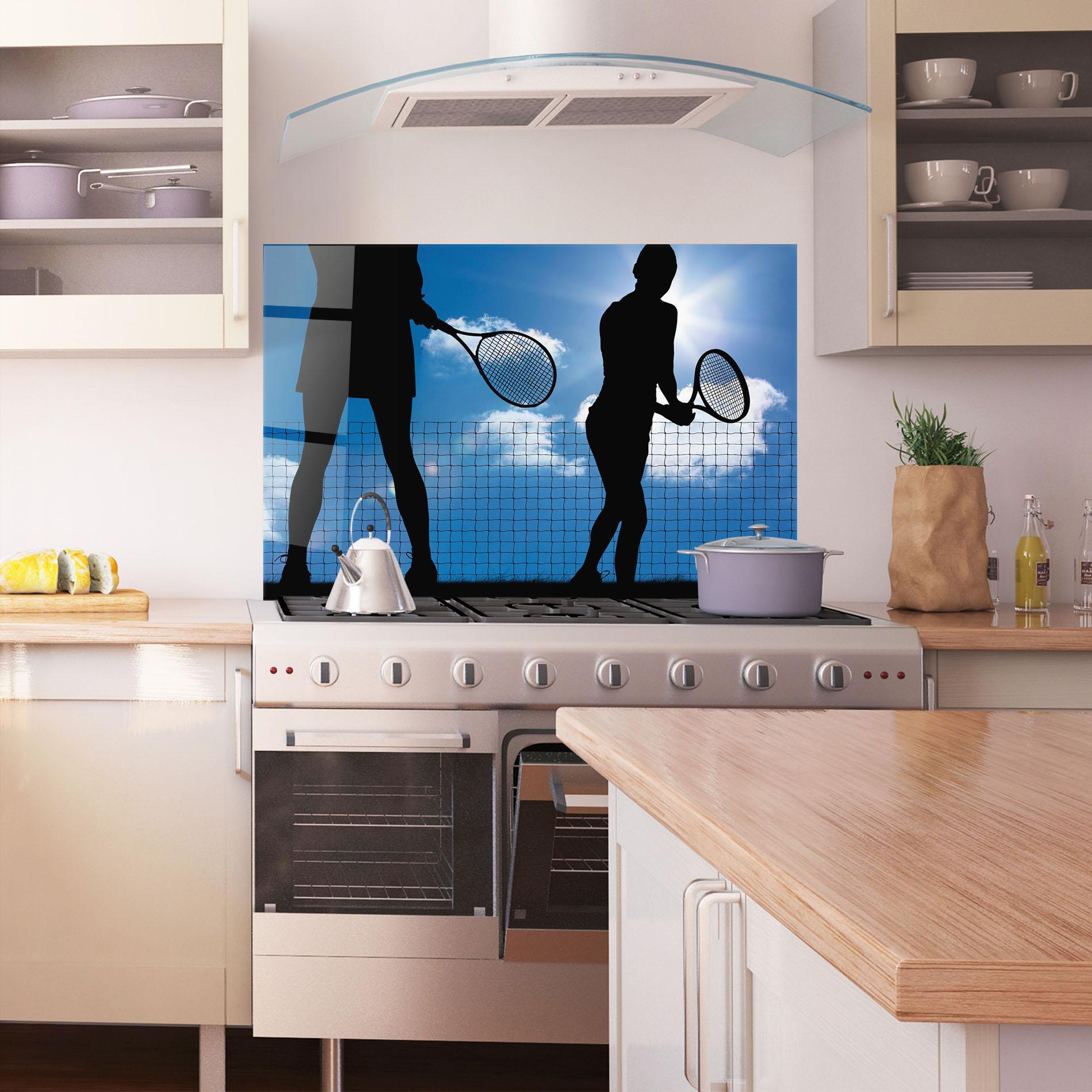 Panou Sticla Bucatarie Blue Sky Tennis mockup 1