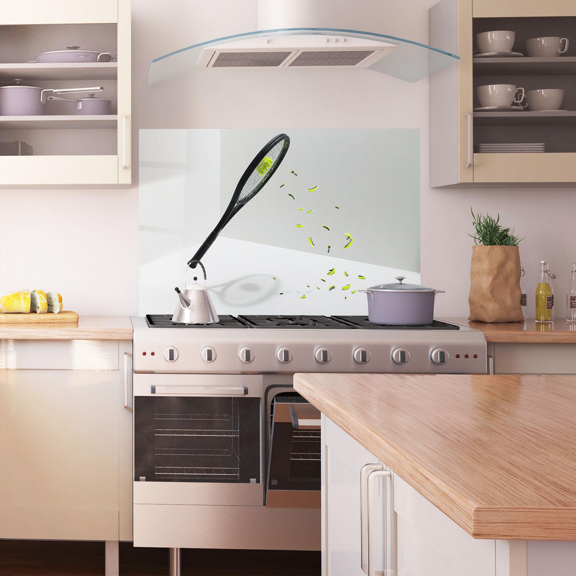Panou Sticla Bucatarie Broken Tennis Ball mockup 1