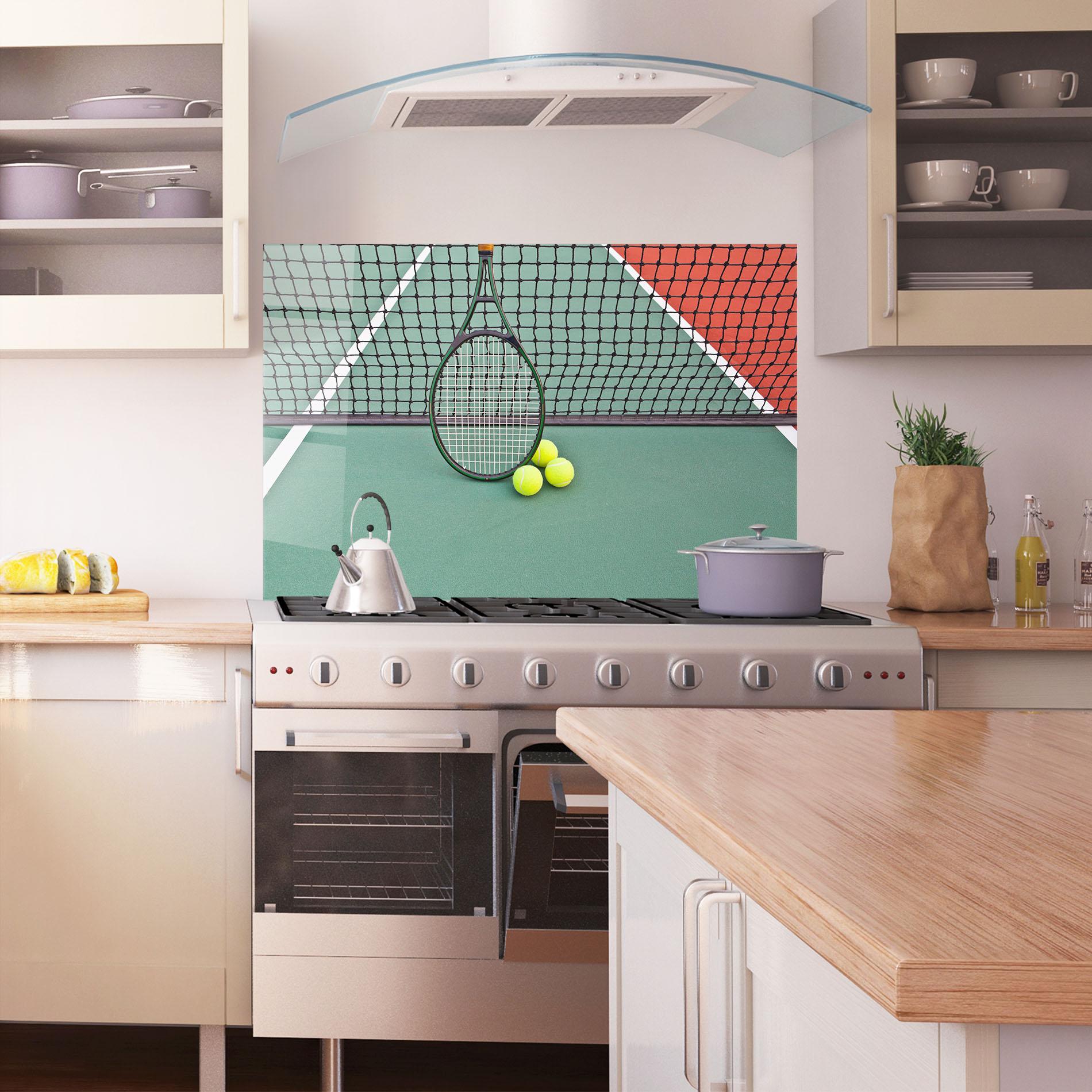 Panou Sticla Bucatarie Tennis Field mockup 1