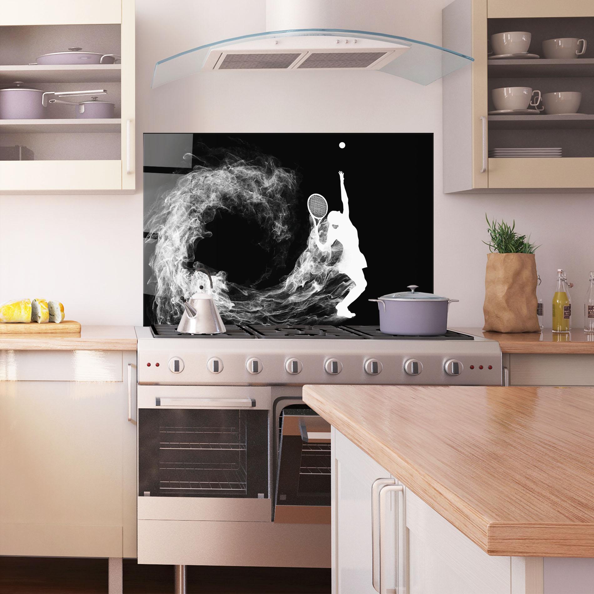 Panou Sticla Bucatarie White Tennis Smoke mockup 1