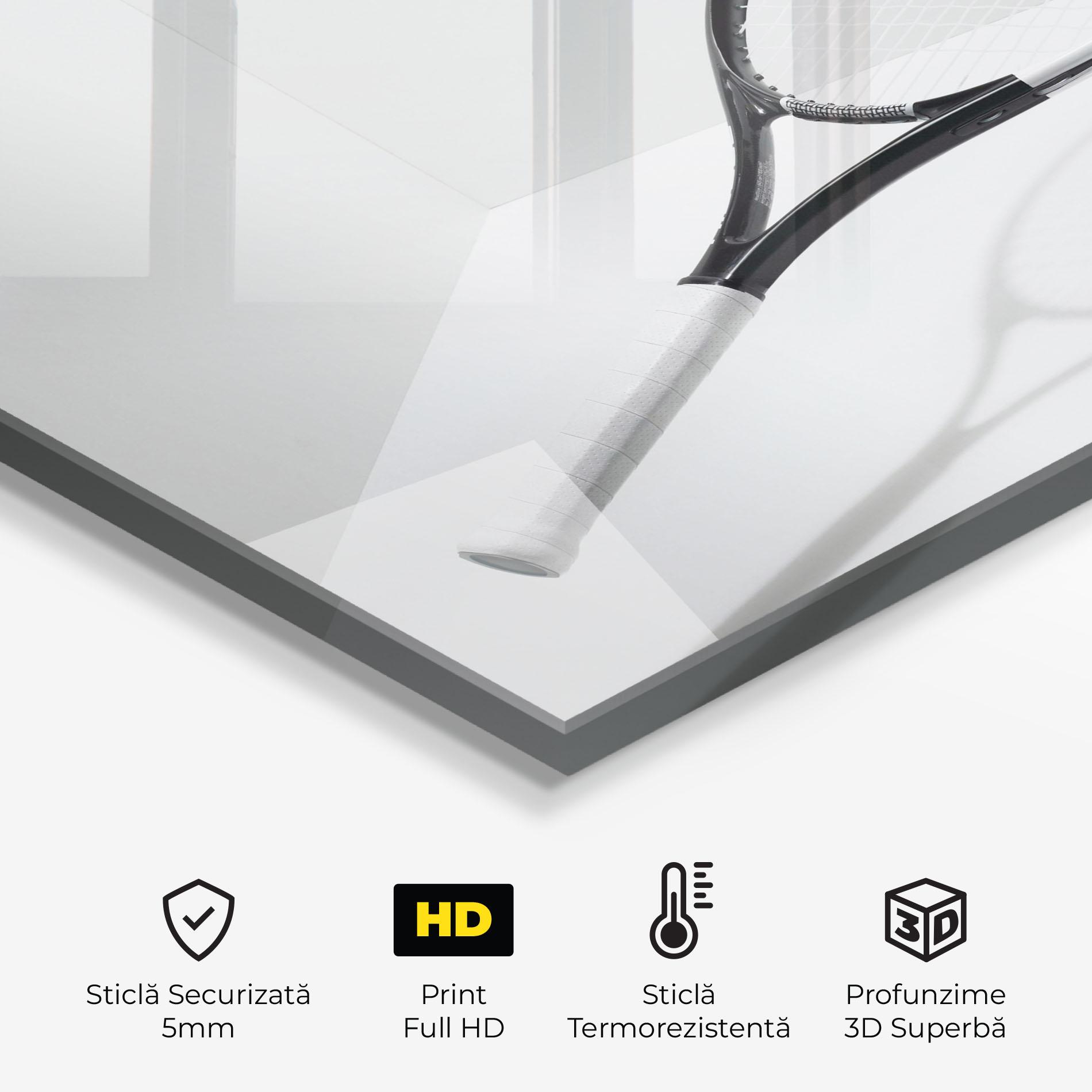 Panou Sticla Bucatarie Floating Tennis Racket mockup 2