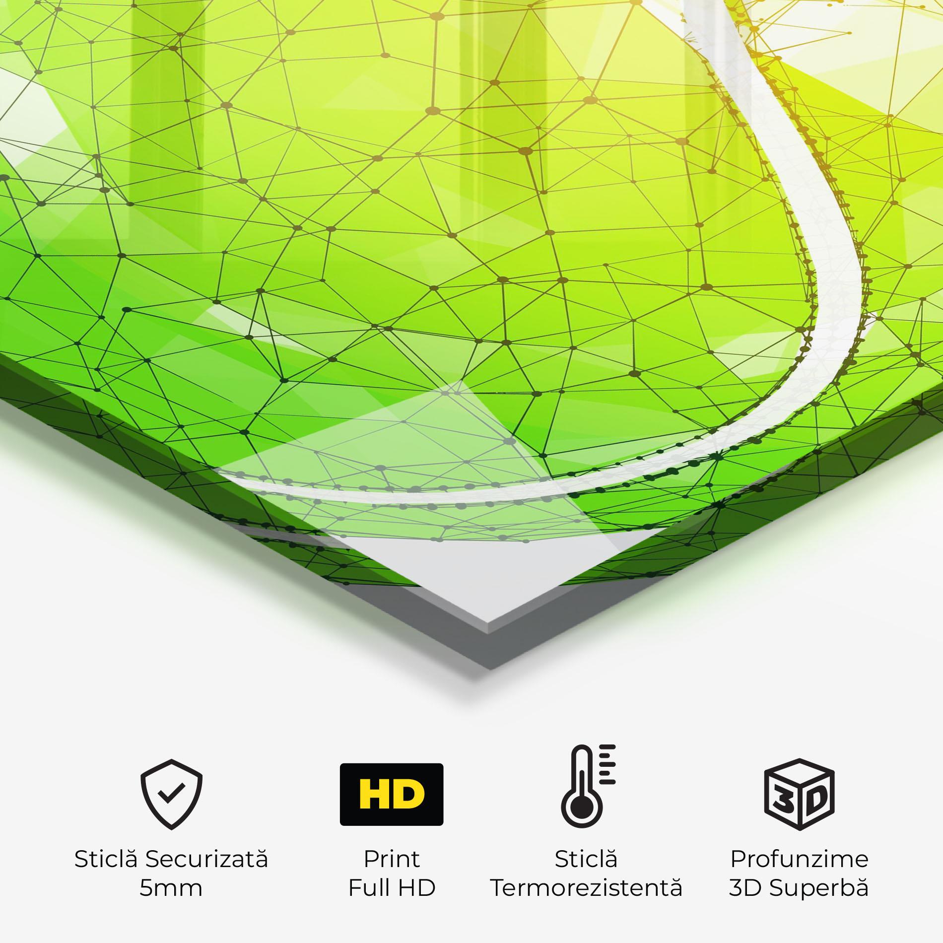 Panou Sticla Bucatarie Green Line Tennis mockup 2