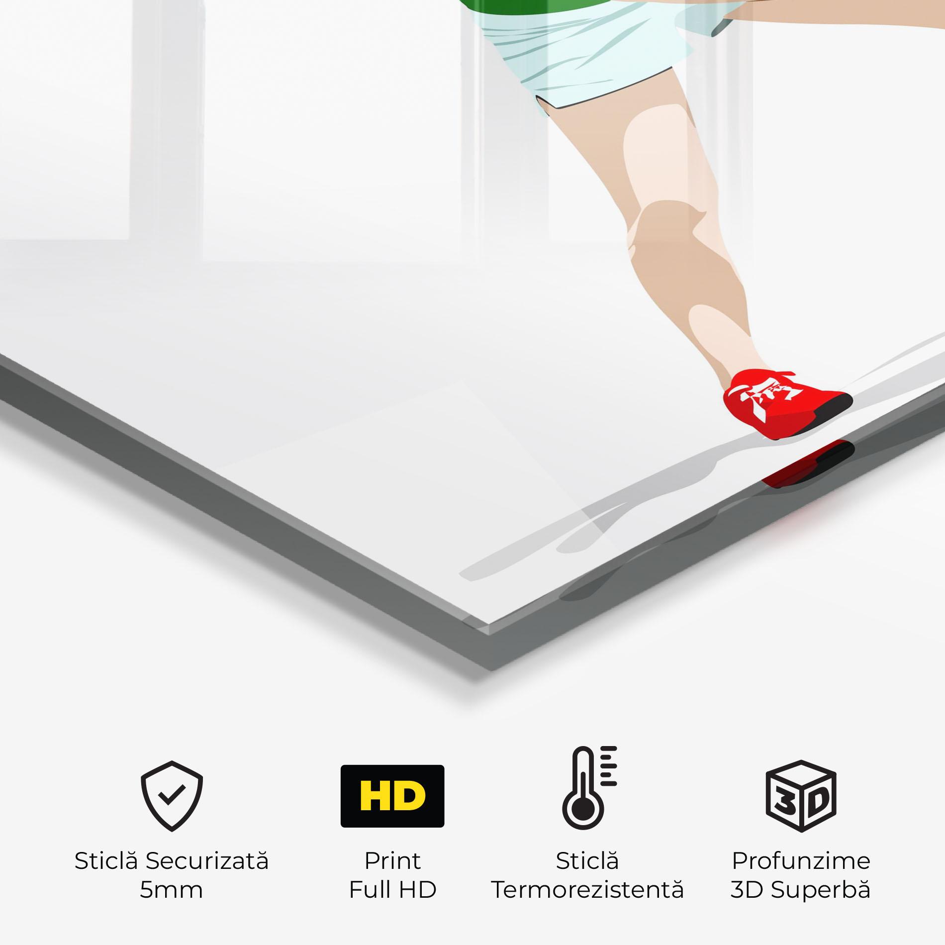 Panou Sticla Bucatarie Green Tennis Racket mockup 2