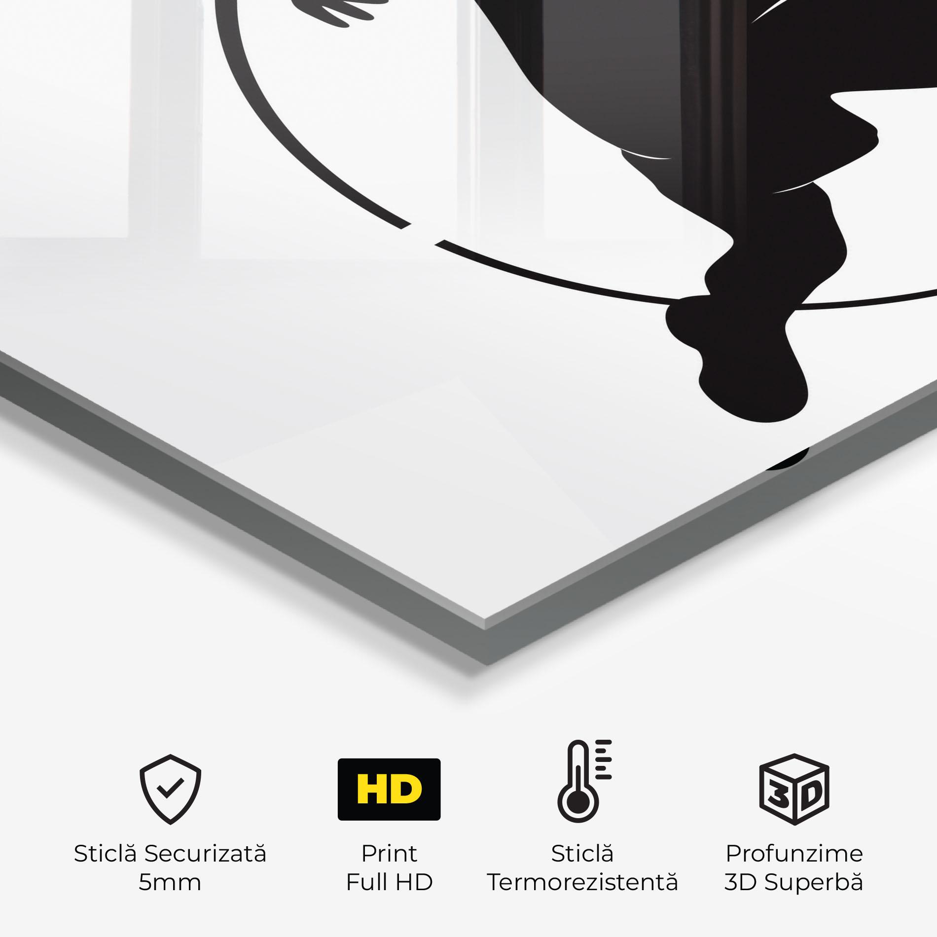 Panou Sticla Bucatarie Tennis Black Circle mockup 2