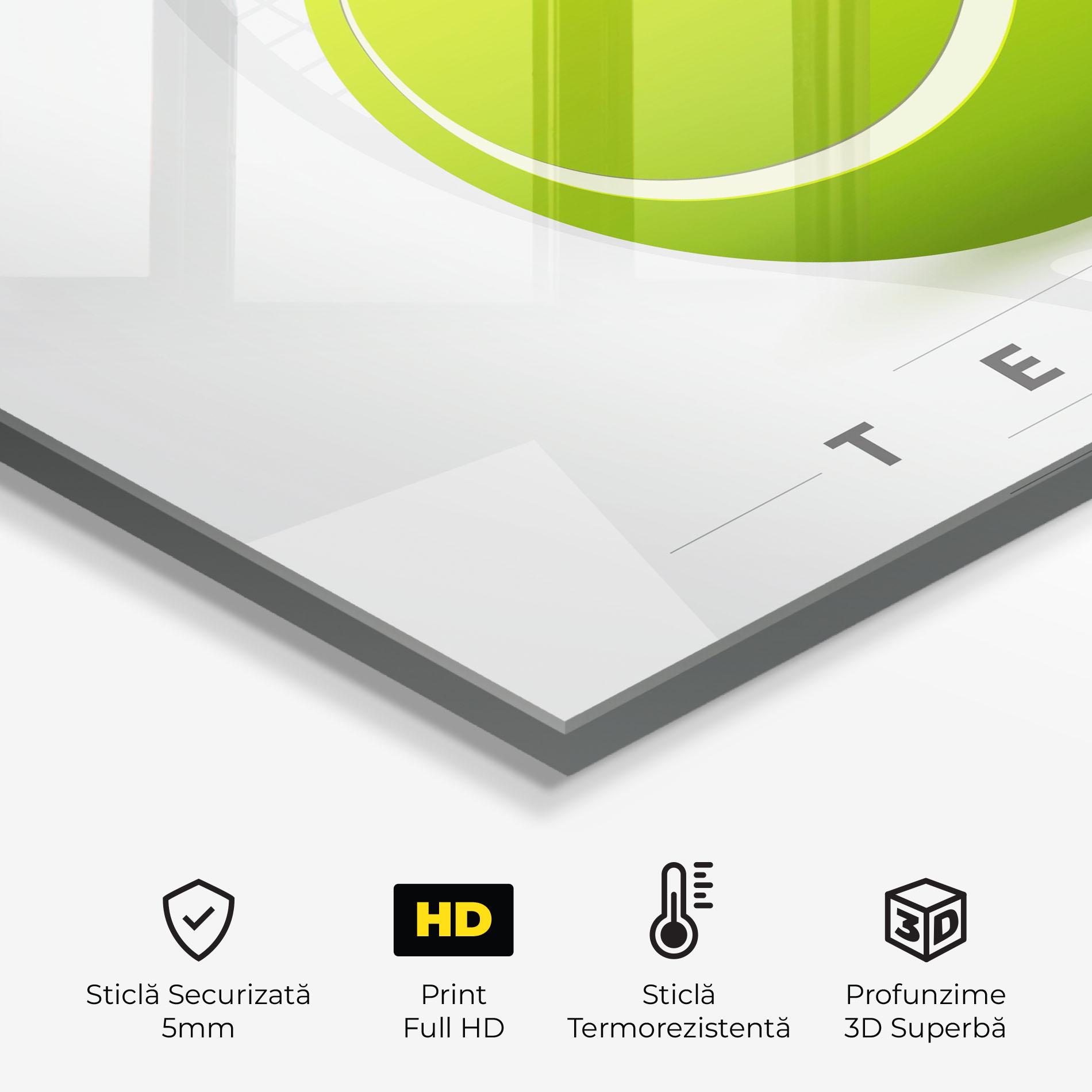 Panou Sticla Bucatarie Tennis Green Ball mockup 2