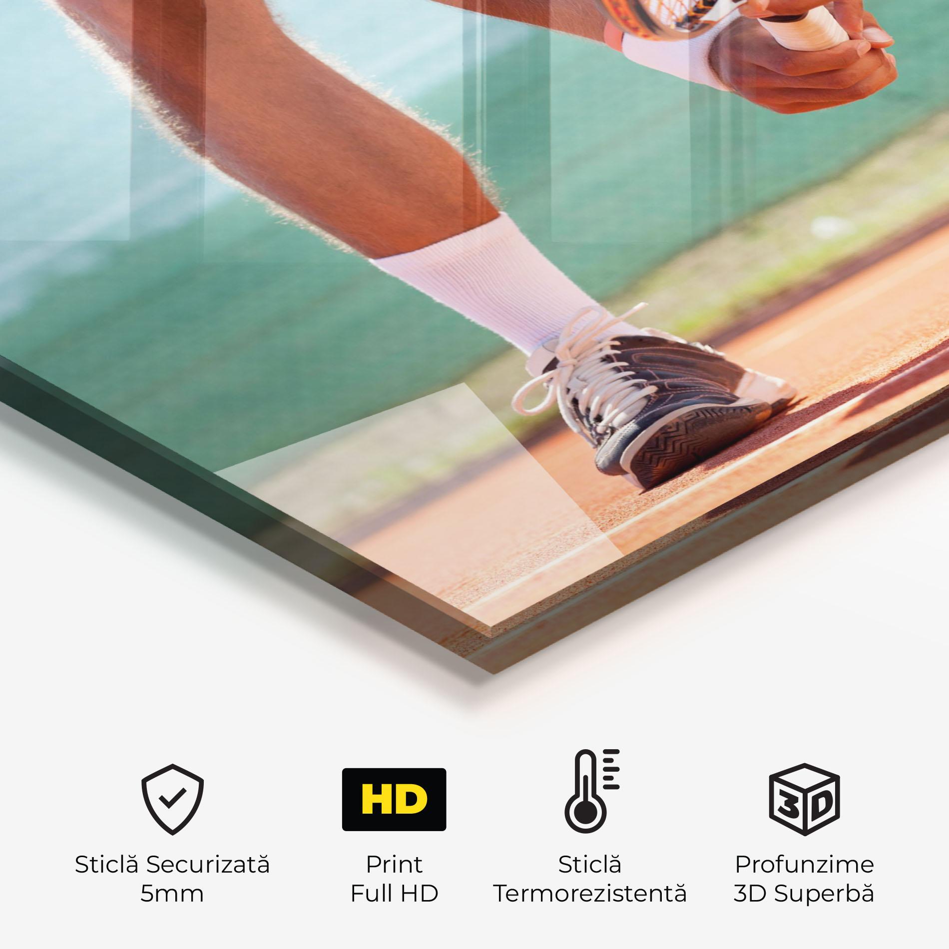Panou Sticla Bucatarie Tennis Player In Action mockup 2