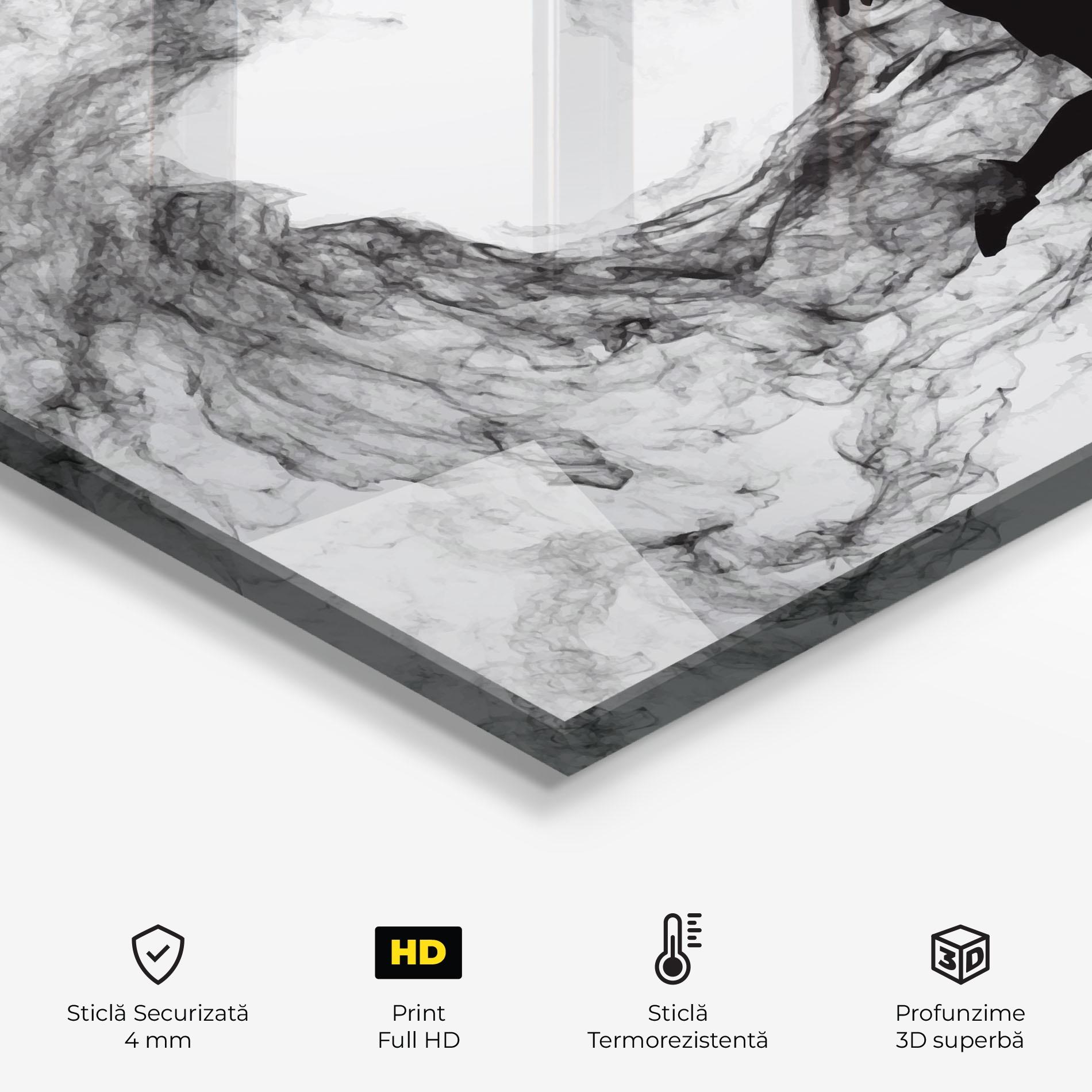 Panou Sticla Bucatarie Black Smoke Tennis mockup 2