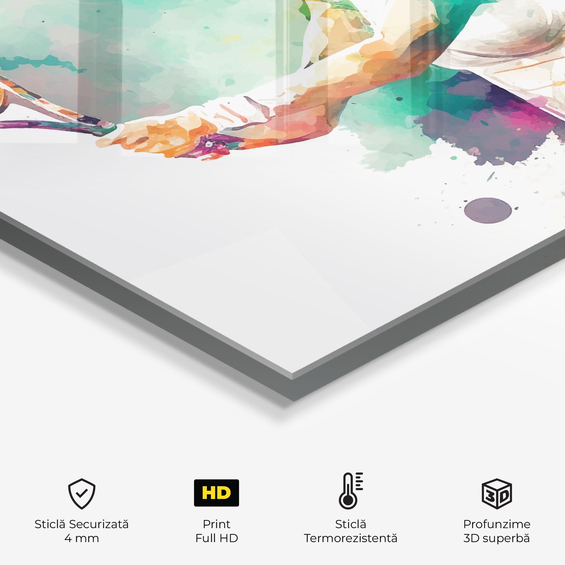 Panou Sticla Bucatarie Green Art Tennis mockup 2