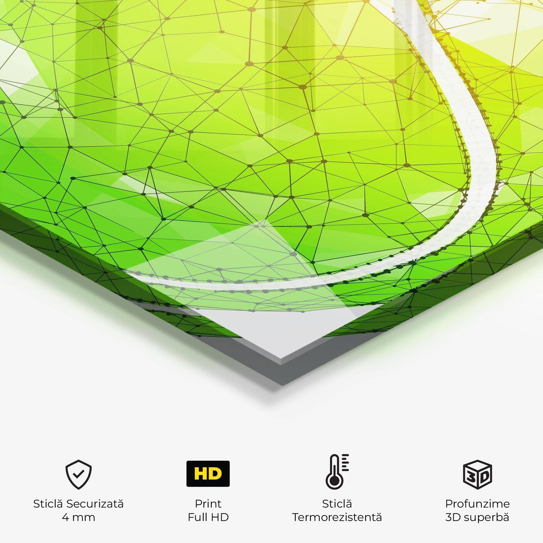Panou Sticla Bucatarie Green Line Tennis mockup 2