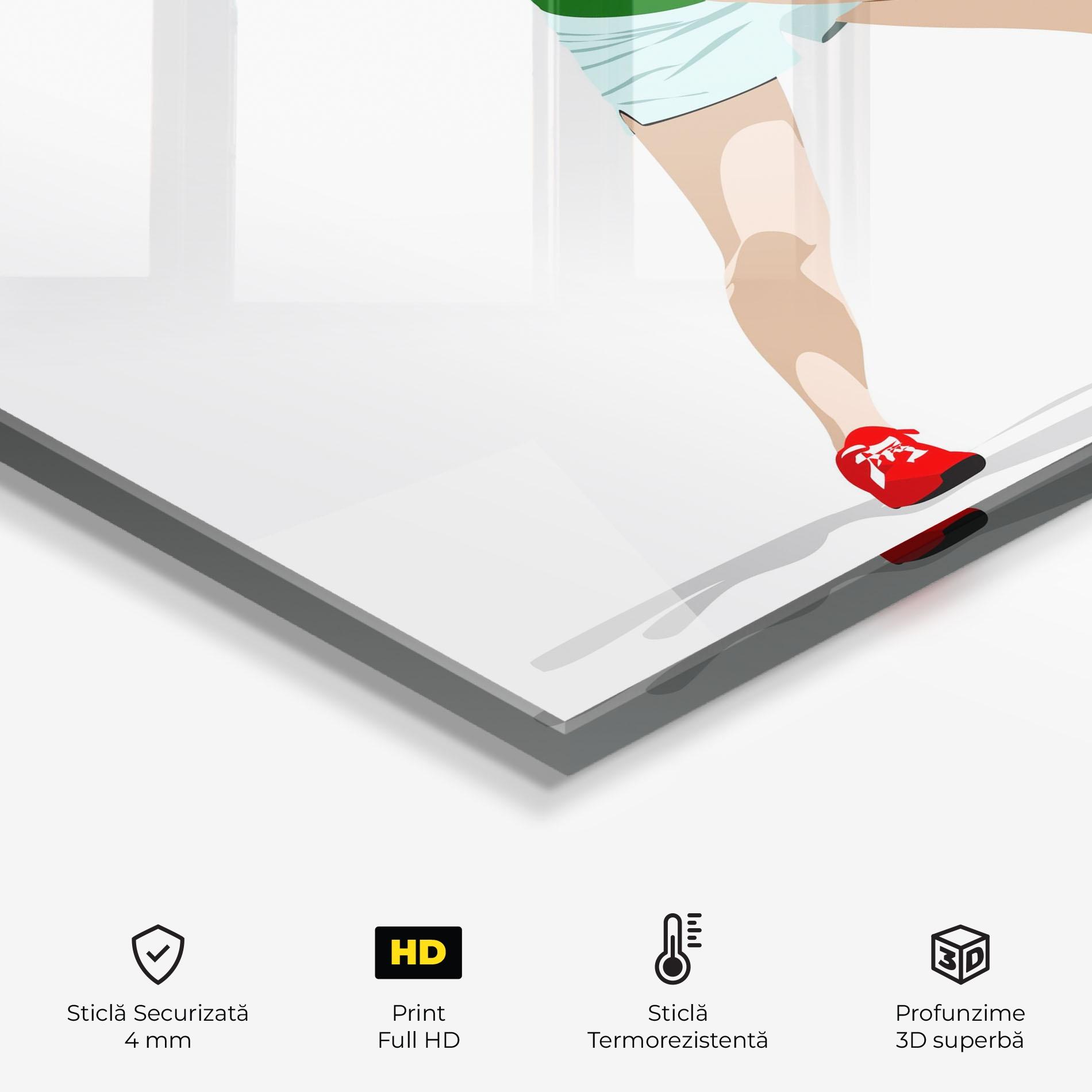 Panou Sticla Bucatarie Green Tennis Racket mockup 2