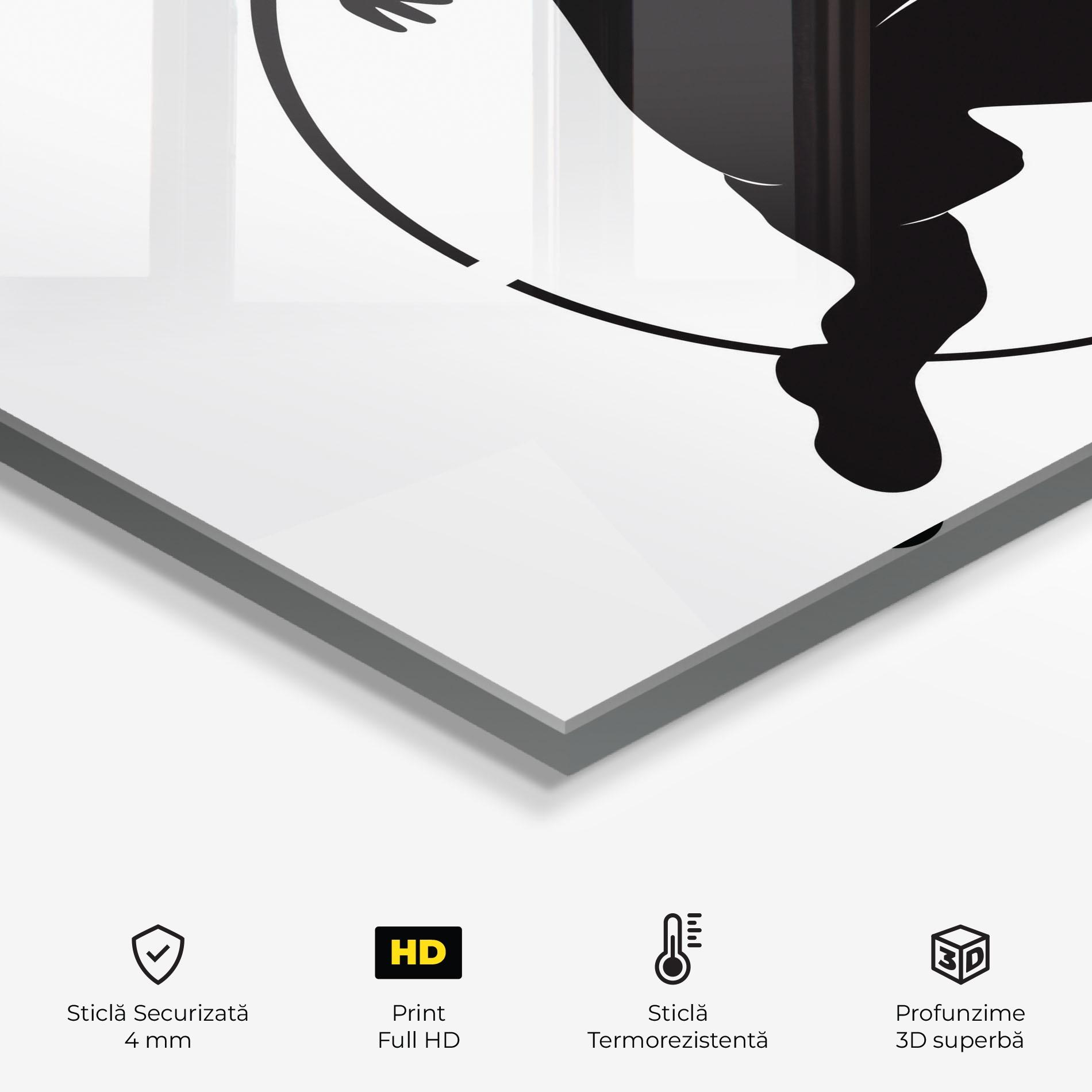 Panou Sticla Bucatarie Tennis Black Circle mockup 2