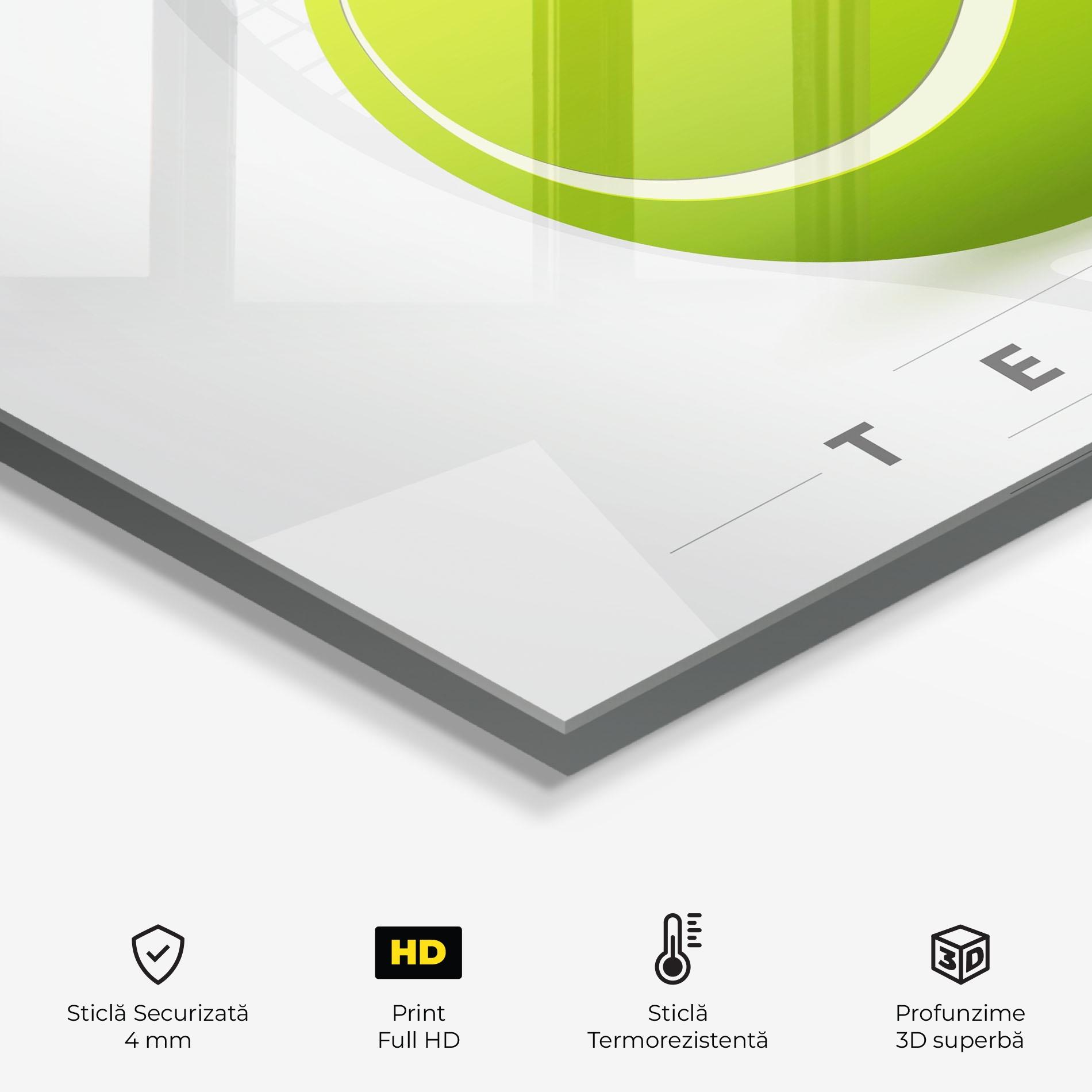 Panou Sticla Bucatarie Tennis Green Ball mockup 2