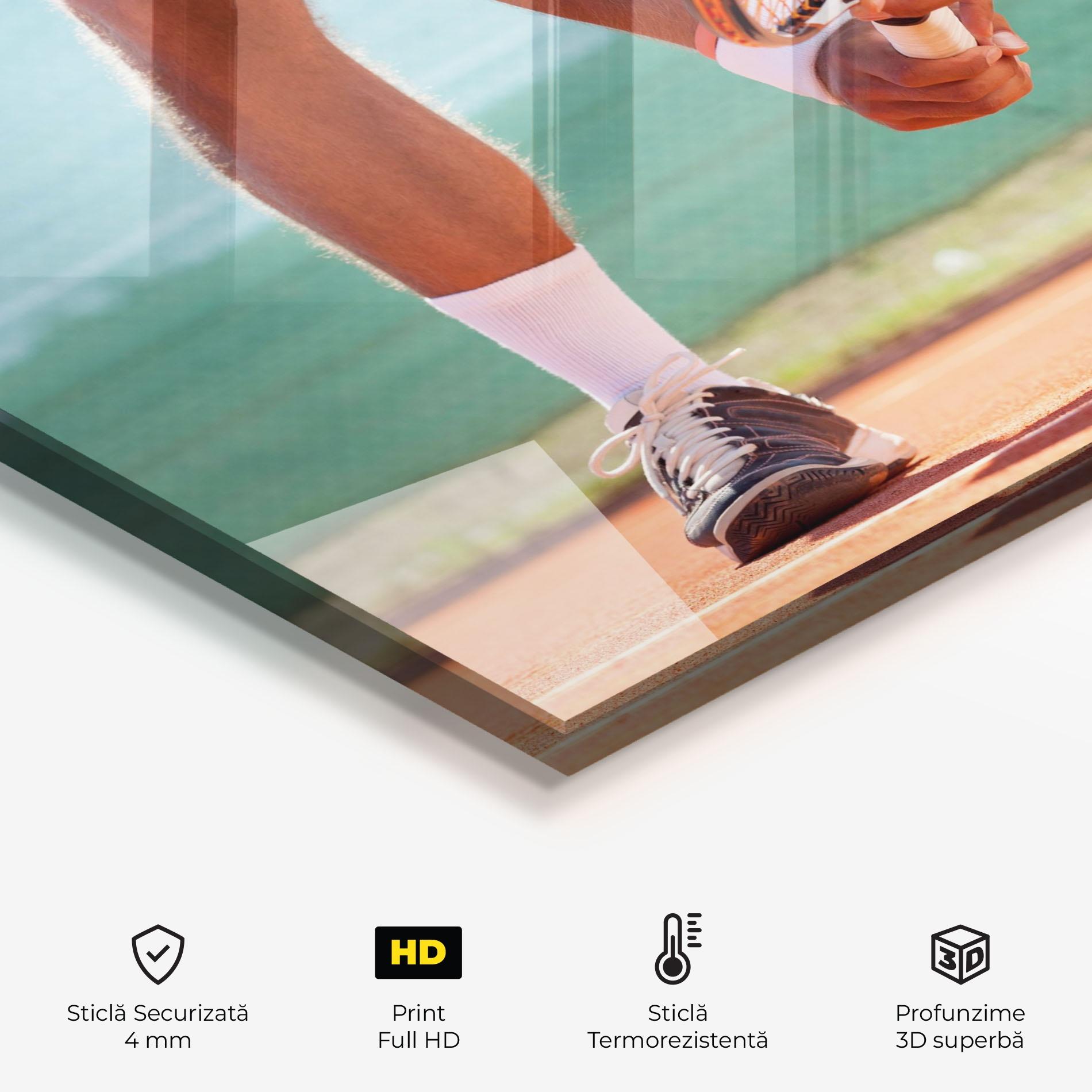 Panou Sticla Bucatarie Tennis Player In Action mockup 2
