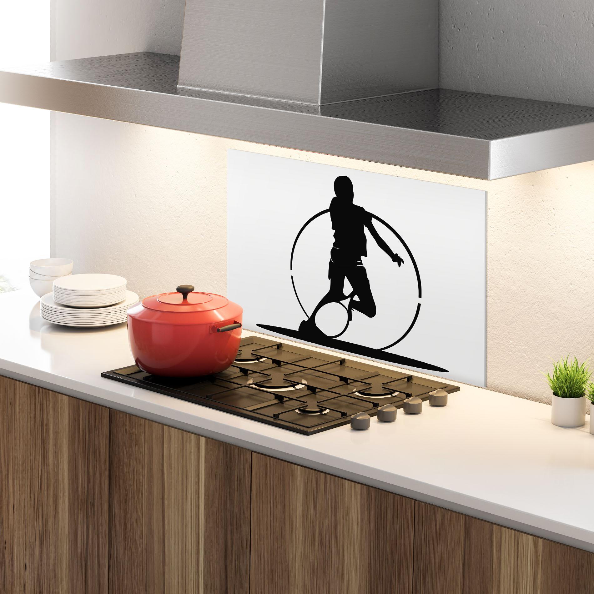 Panou Sticla Bucatarie Black Tennis Circle mockup 4