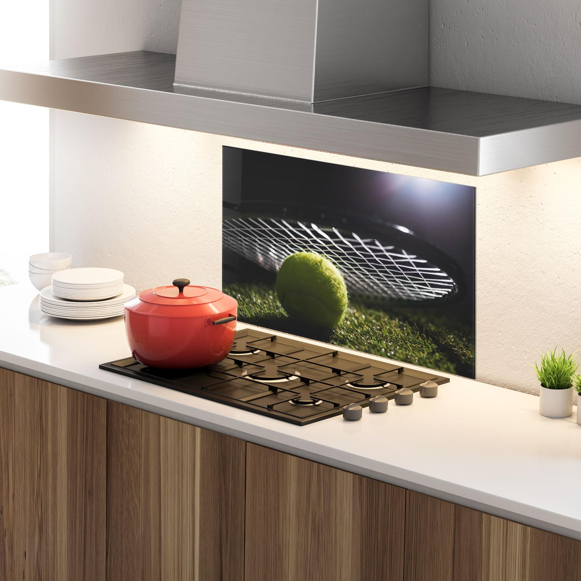 Panou Sticla Bucatarie Close Up Tennis Ball mockup 4